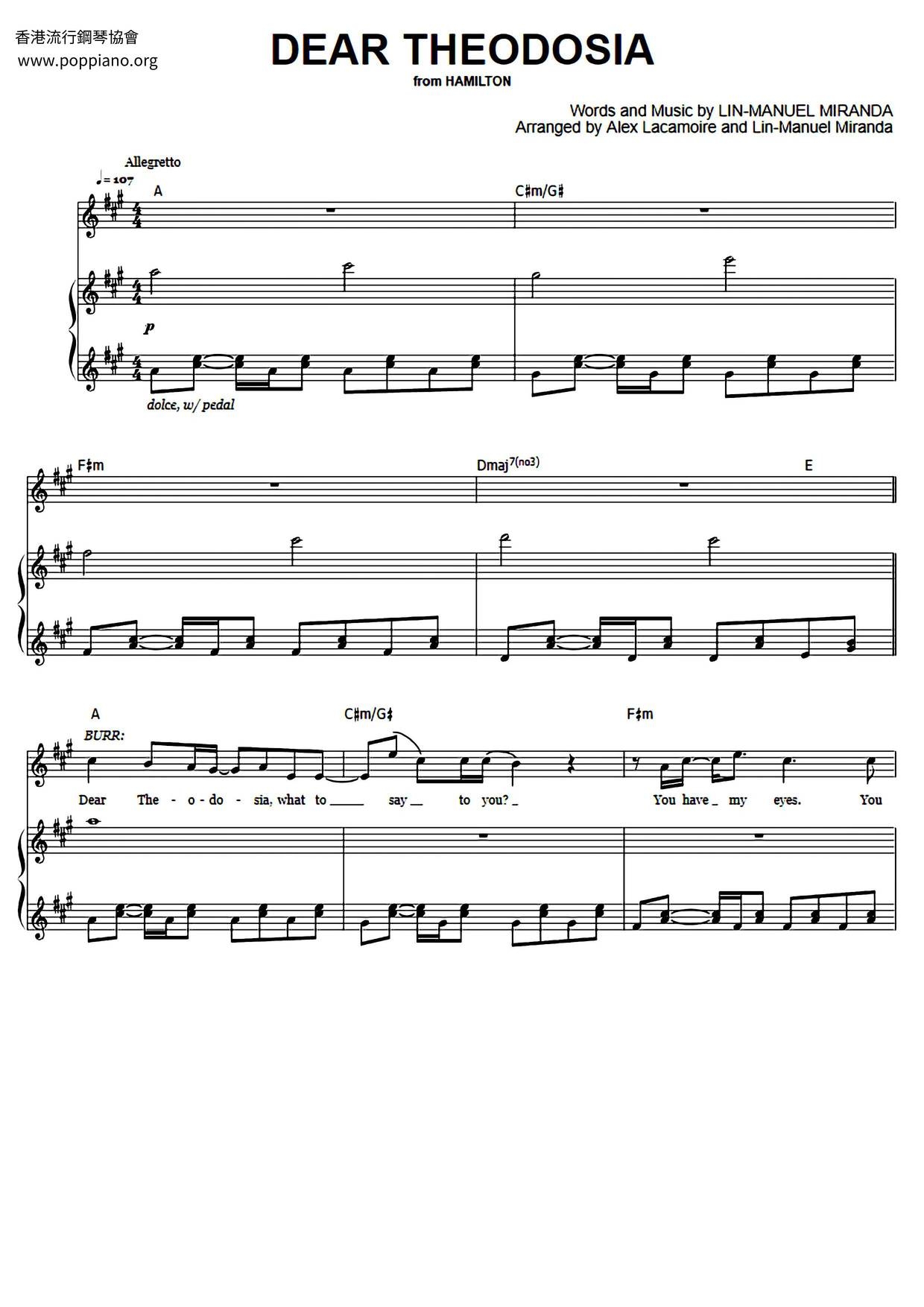 Dear Theodosia Music New Arrivals Dear Theodosia Music New Arrivals