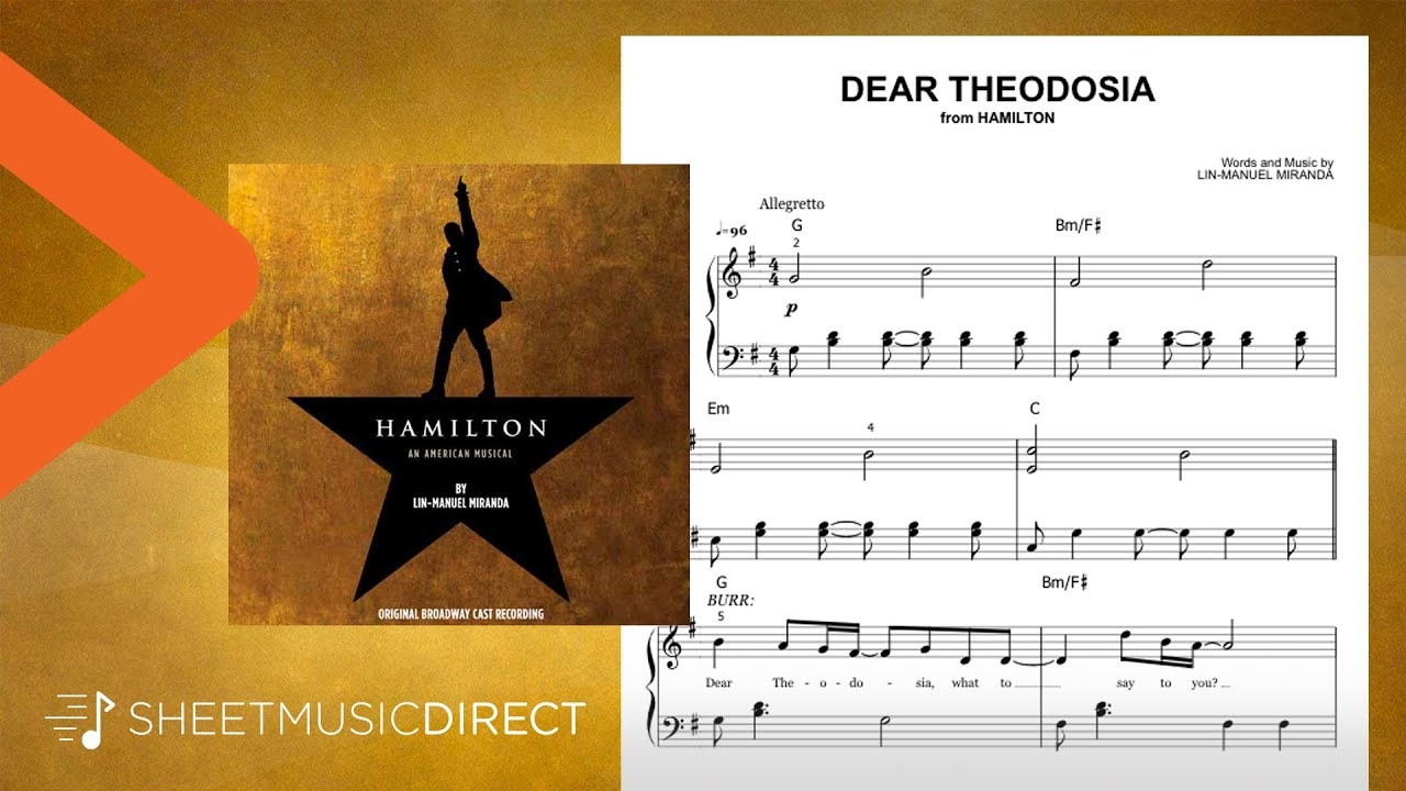 Dear Theodosia Sheet Music from Hamilton Lin Manuel Miranda Easy Piano YouTube Dear Theodosia Sheet Music from Hamilton Lin Manuel Miranda Easy Piano YouTube