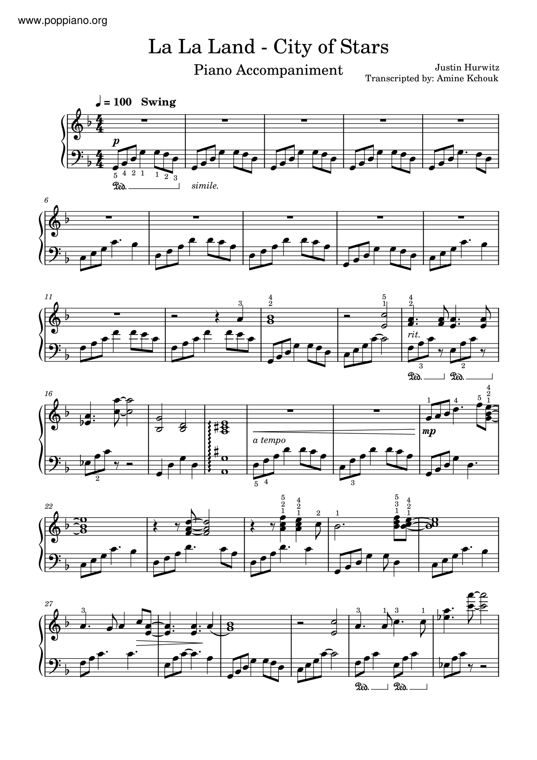  Demi Lovato La La Land City Of Stars Sheet Music Pdf Free Score Download 