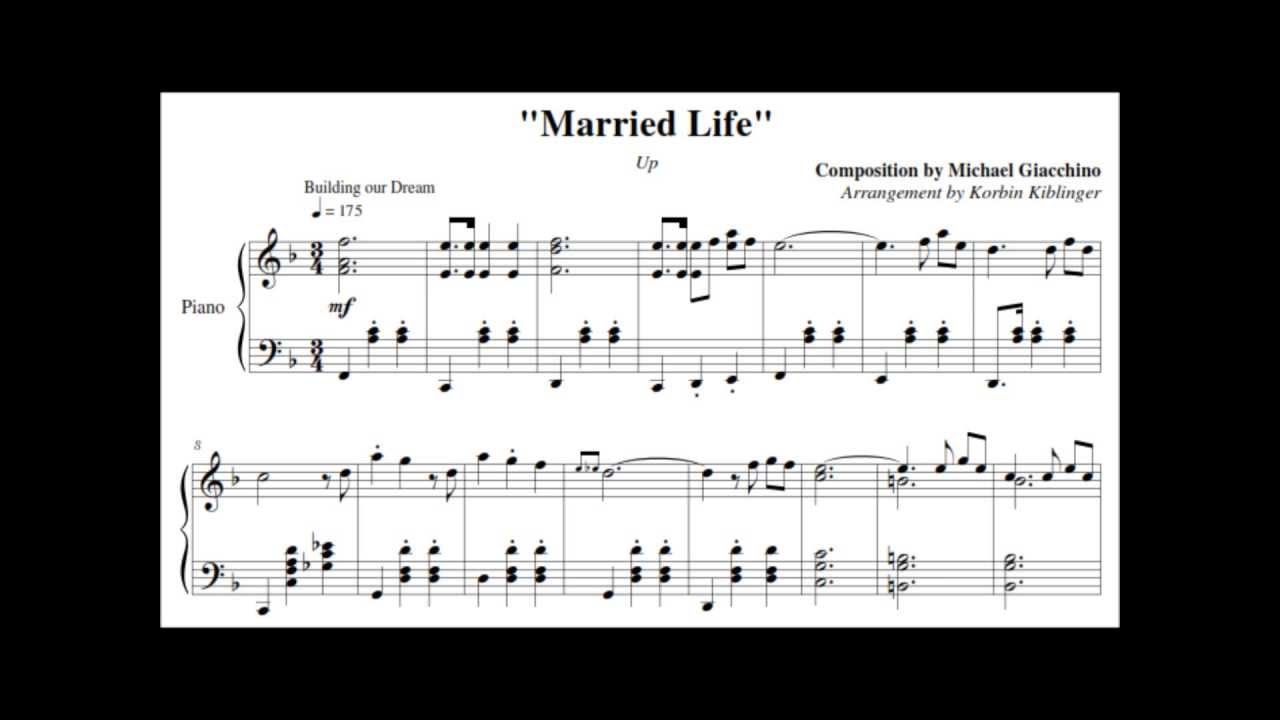 Disney s Up Married Life Solo Piano Sheet Music YouTube