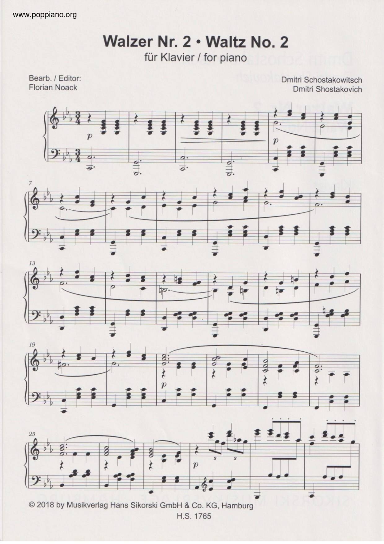 waltz no 2 piano sheet music