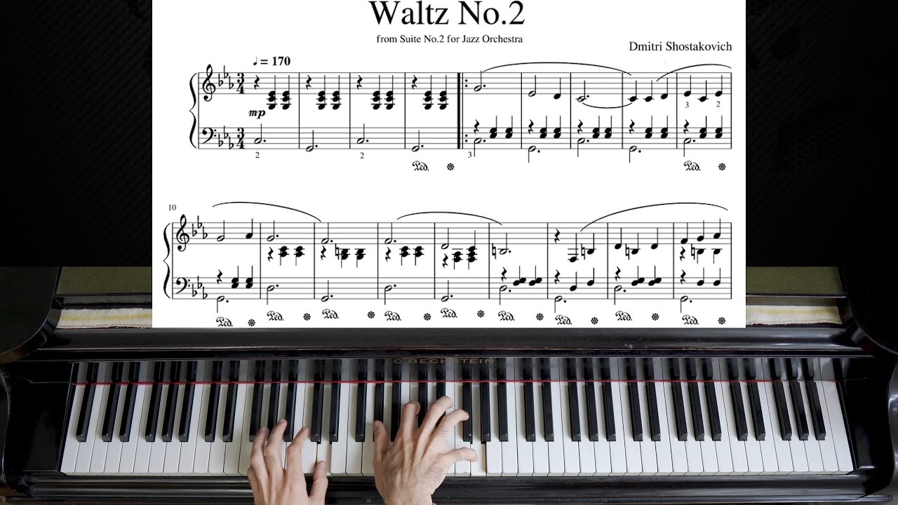 Dmitri Shostakovich Waltz No 2 from Suite For Variety Orchestra Piano With Sheet YouTube