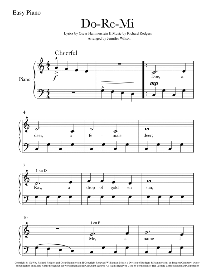 do re mi piano sheet music do re mi piano sheet music
