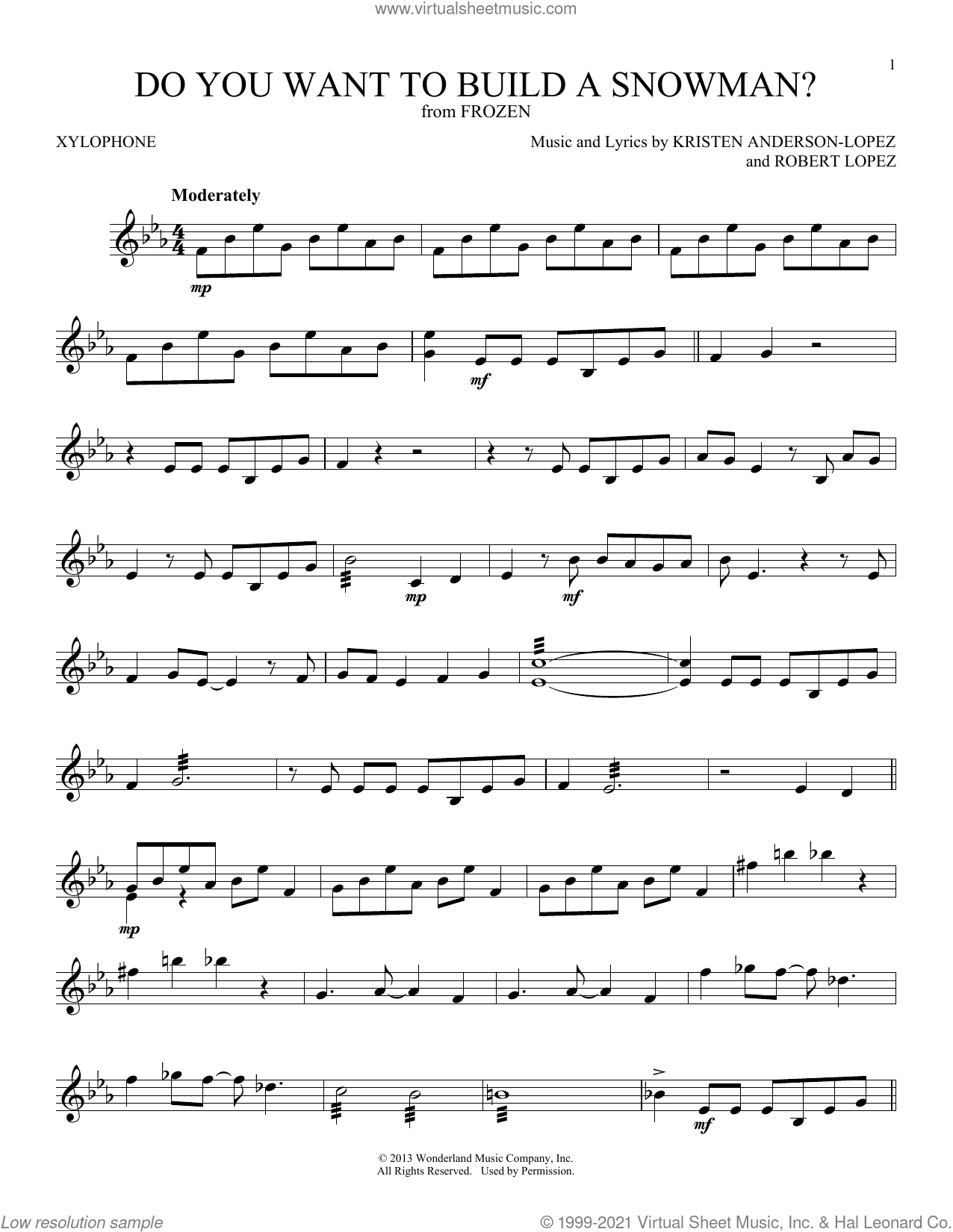 do you wanna build a snowman piano sheet music