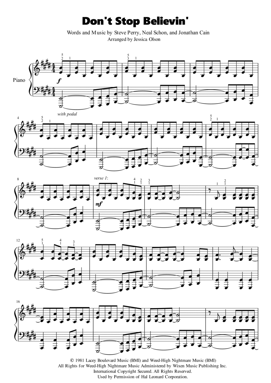 Don t Stop Believin By Journey Piano Solo Digital Sheet Music Sheet Music Plus Don t Stop Believin By Journey Piano Solo Digital Sheet Music Sheet Music Plus