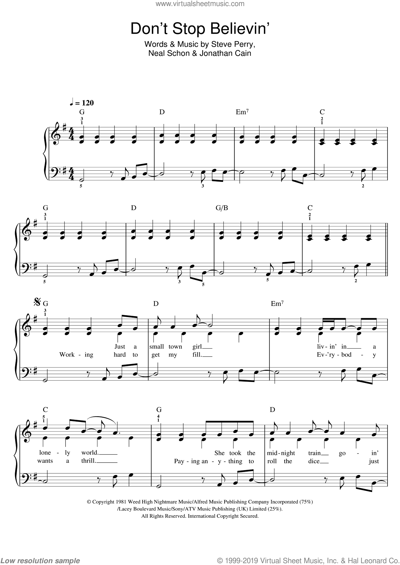 Don t Stop Believin Sheet Music For Piano Solo PDF interactive 