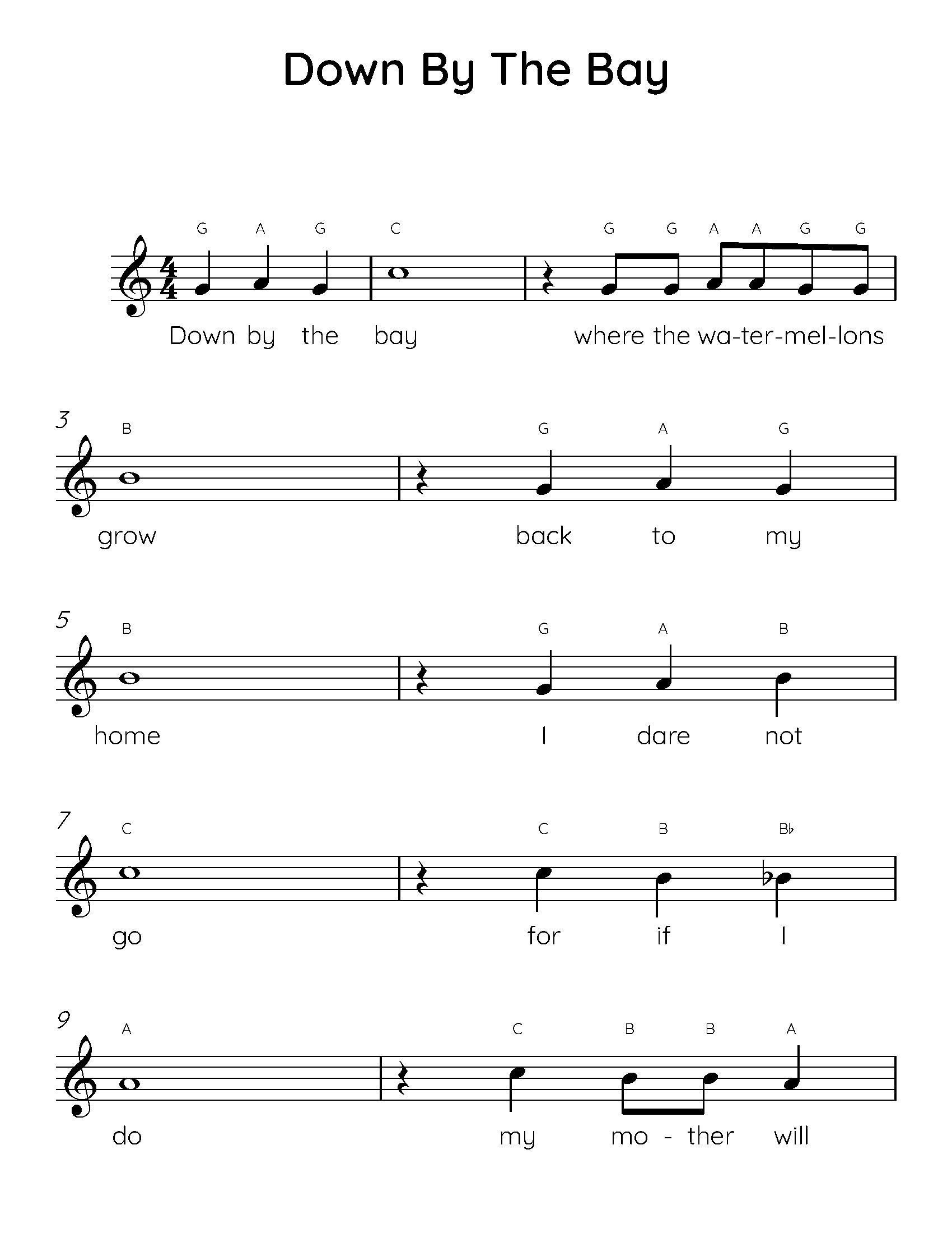 Down By The Bay Easy Piano Sheet Music Digital Downloadable Musical Sheets Kids Beginner Songs PDF Etsy Down By The Bay Easy Piano Sheet Music Digital Downloadable Musical Sheets Kids Beginner Songs PDF Etsy