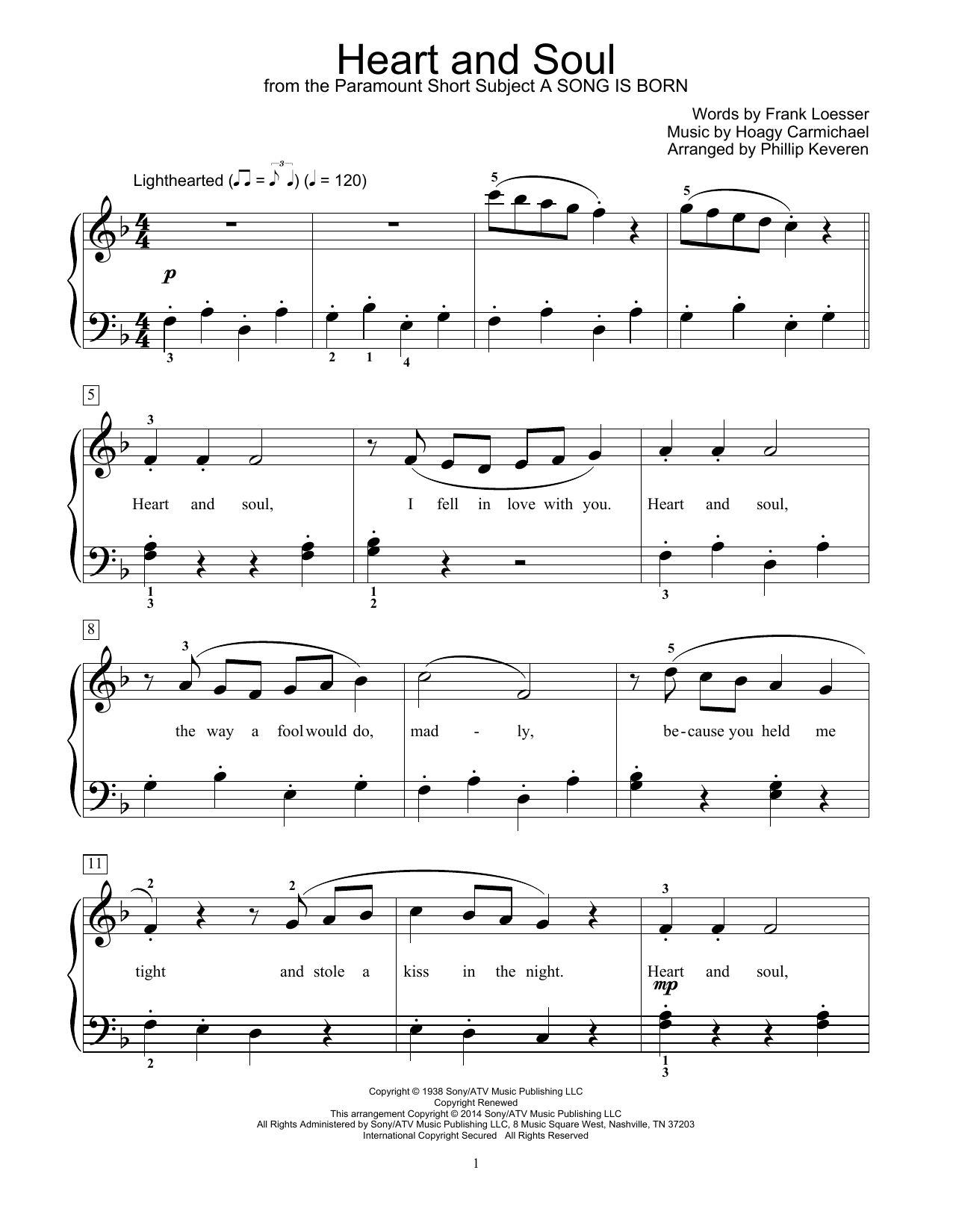 heart and soul sheet music piano