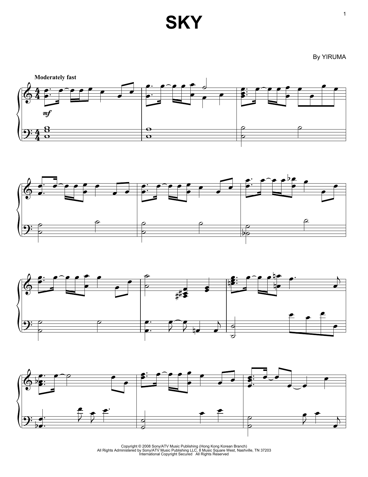 yiruma piano sheet music