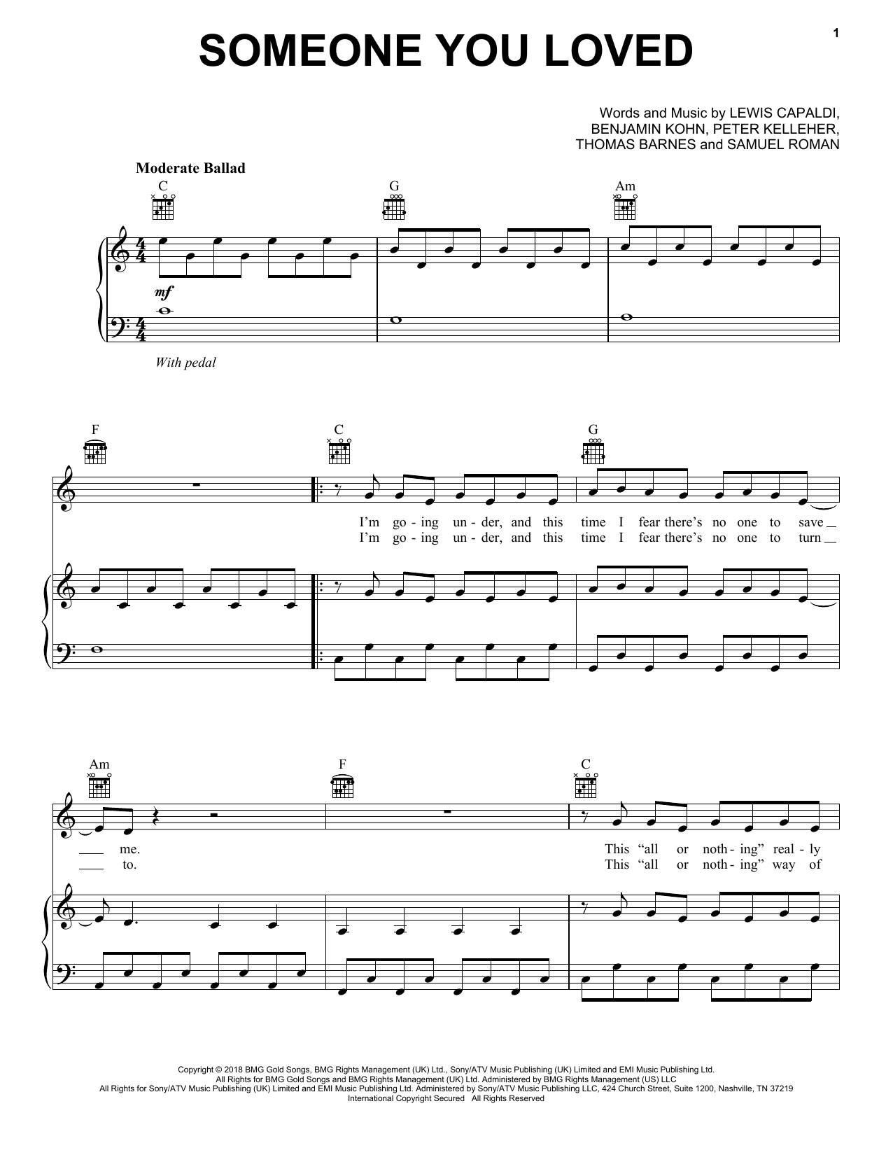 Download Someone You Loved Lewis Capaldi Piano Vocal Guitar Sheet Music PDF 409456 Download Someone You Loved Lewis Capaldi Piano Vocal Guitar Sheet Music PDF 409456