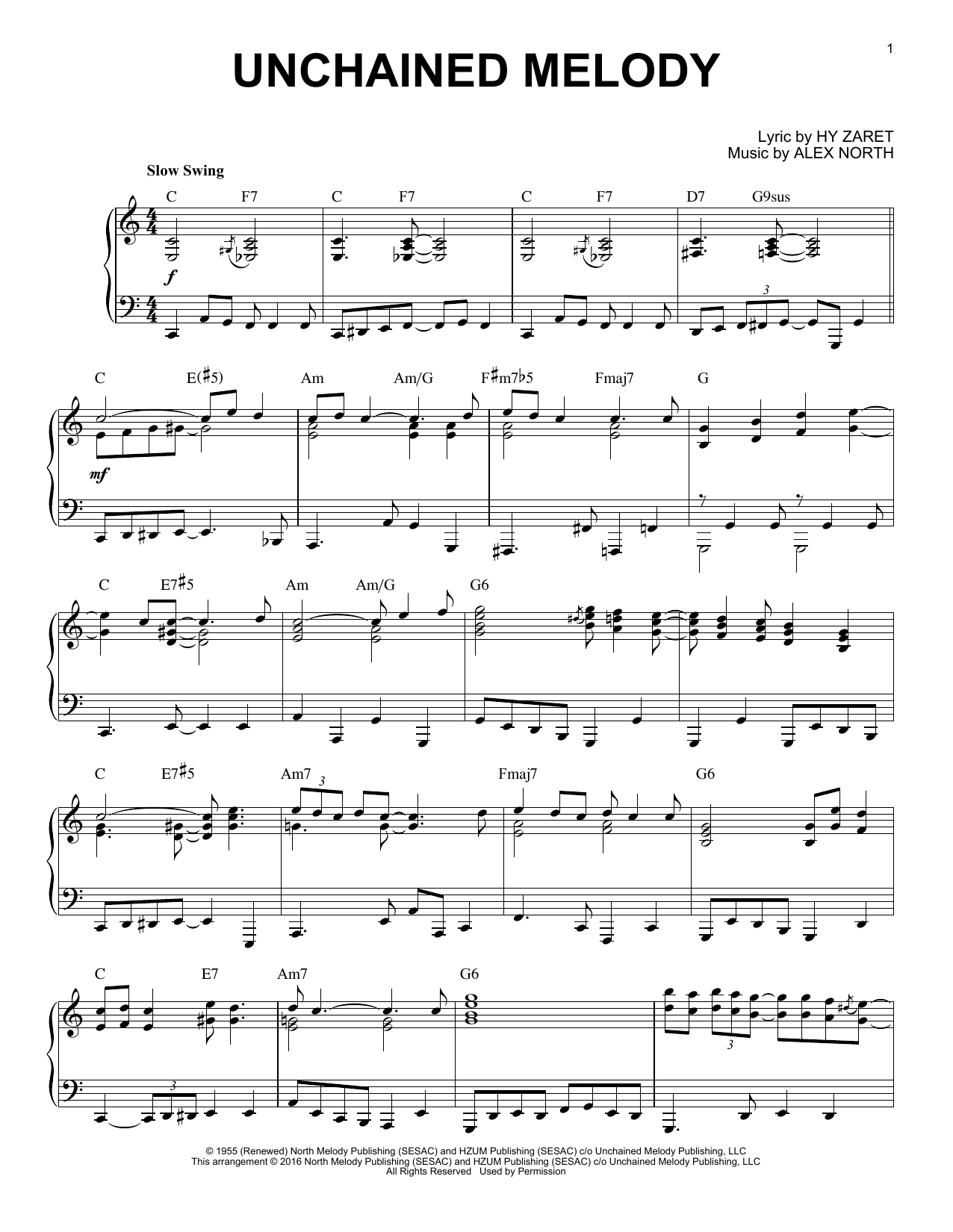 Download Unchained Melody Jazz Version The Righteous Brothers Piano Solo Sheet Music PDF 171886