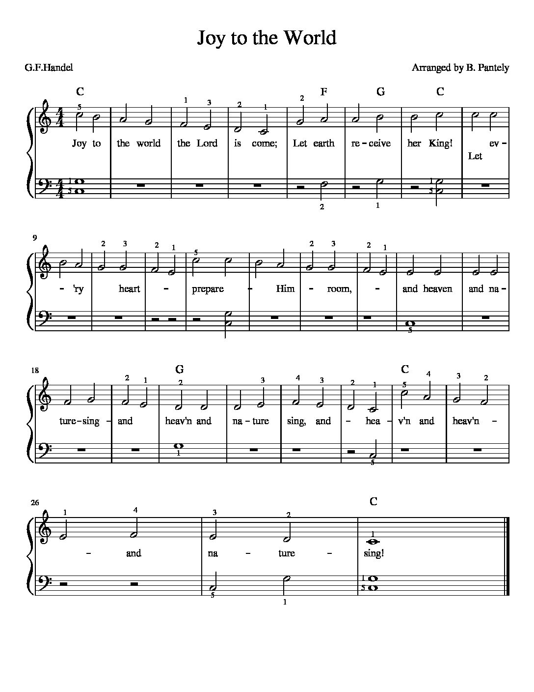 Easy Joy To The World Music Ditties Easy Joy To The World Music Ditties