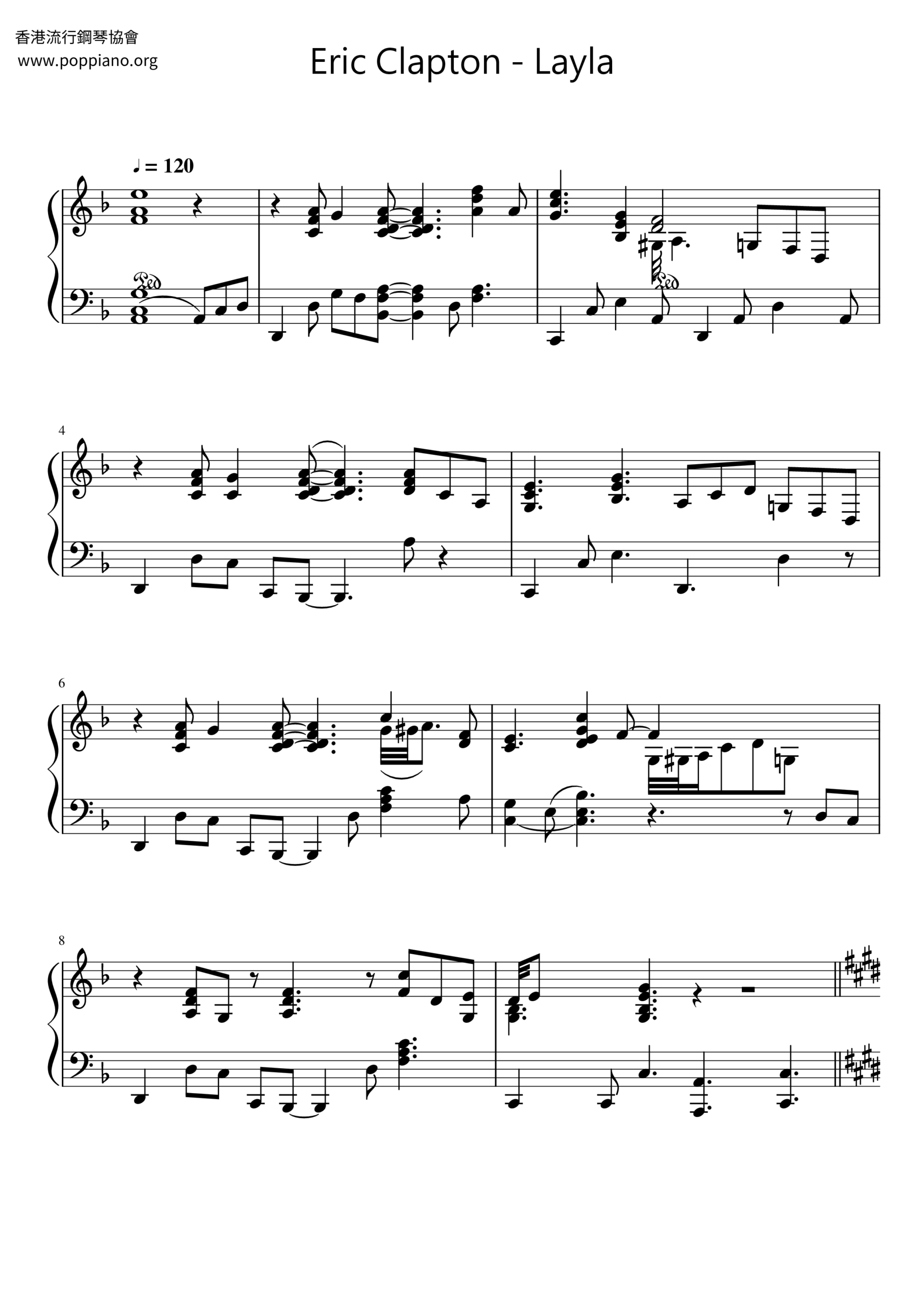  Eric Clapton Layla Sheet Music Pdf Free Score Download 