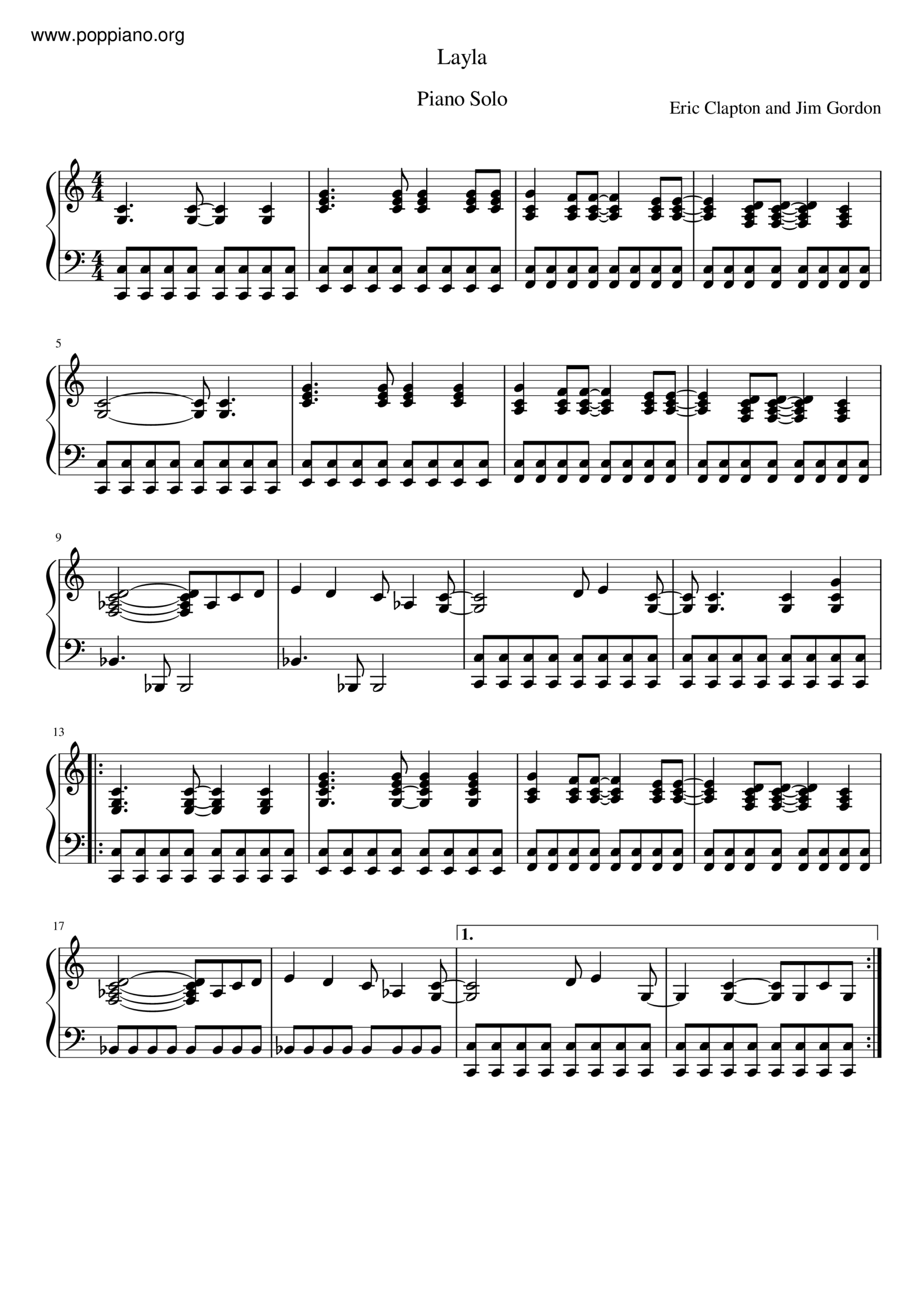  Eric Clapton Layla Sheet Music Pdf Free Score Download 