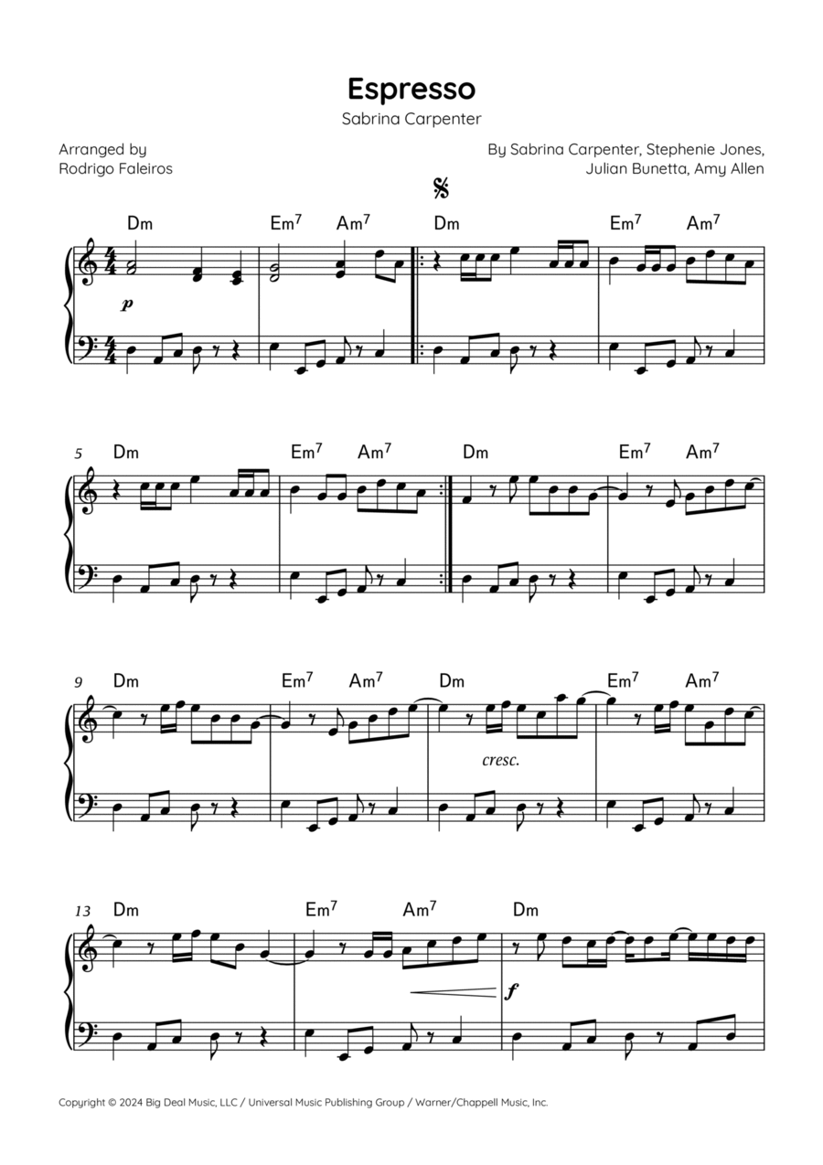 Espresso Piano Solo Digital Sheet Music Sheet Music Plus