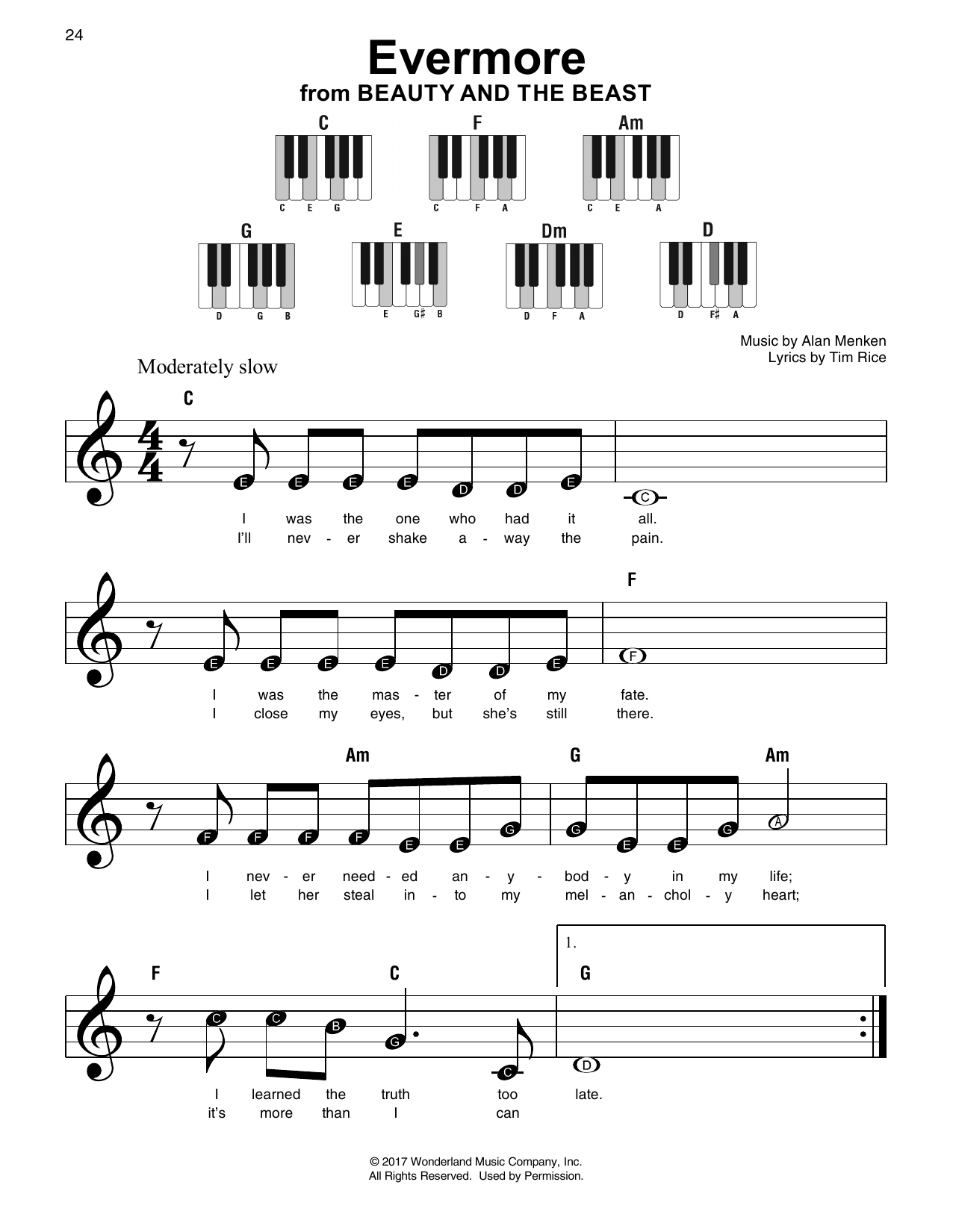 Evermore from Beauty And The Beast By Josh Groban Sheet Music For Super Easy Piano At Sheet Music Direct