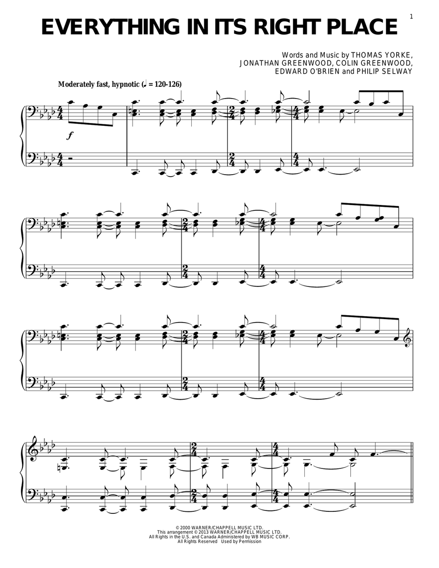 Everything In Its Right Place By Radiohead Piano Solo Digital Sheet Music Sheet Music Plus Everything In Its Right Place By Radiohead Piano Solo Digital Sheet Music Sheet Music Plus