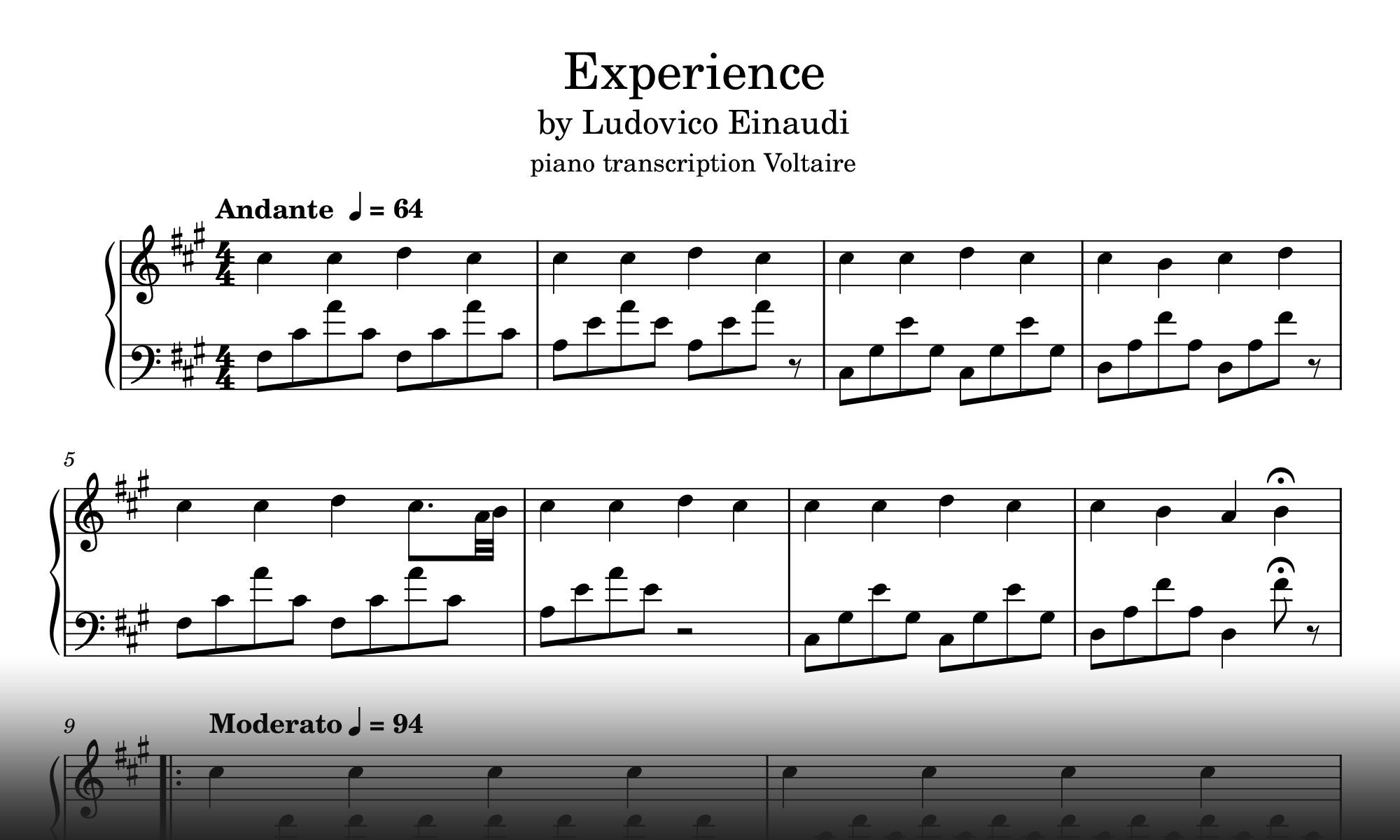 Experience Piano Sheet Music And Lessons