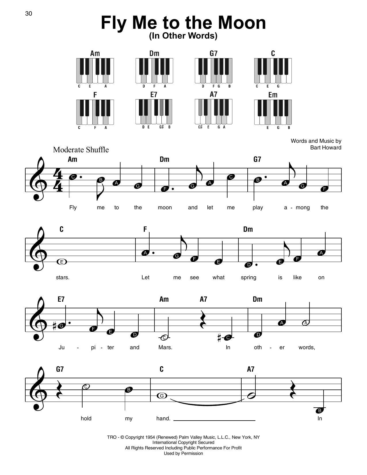 Fly Me To The Moon In Other Words By Bart Howard Sheet Music For Super Easy Piano At Sheet Music Direct Fly Me To The Moon In Other Words By Bart Howard Sheet Music For Super Easy Piano At Sheet Music Direct