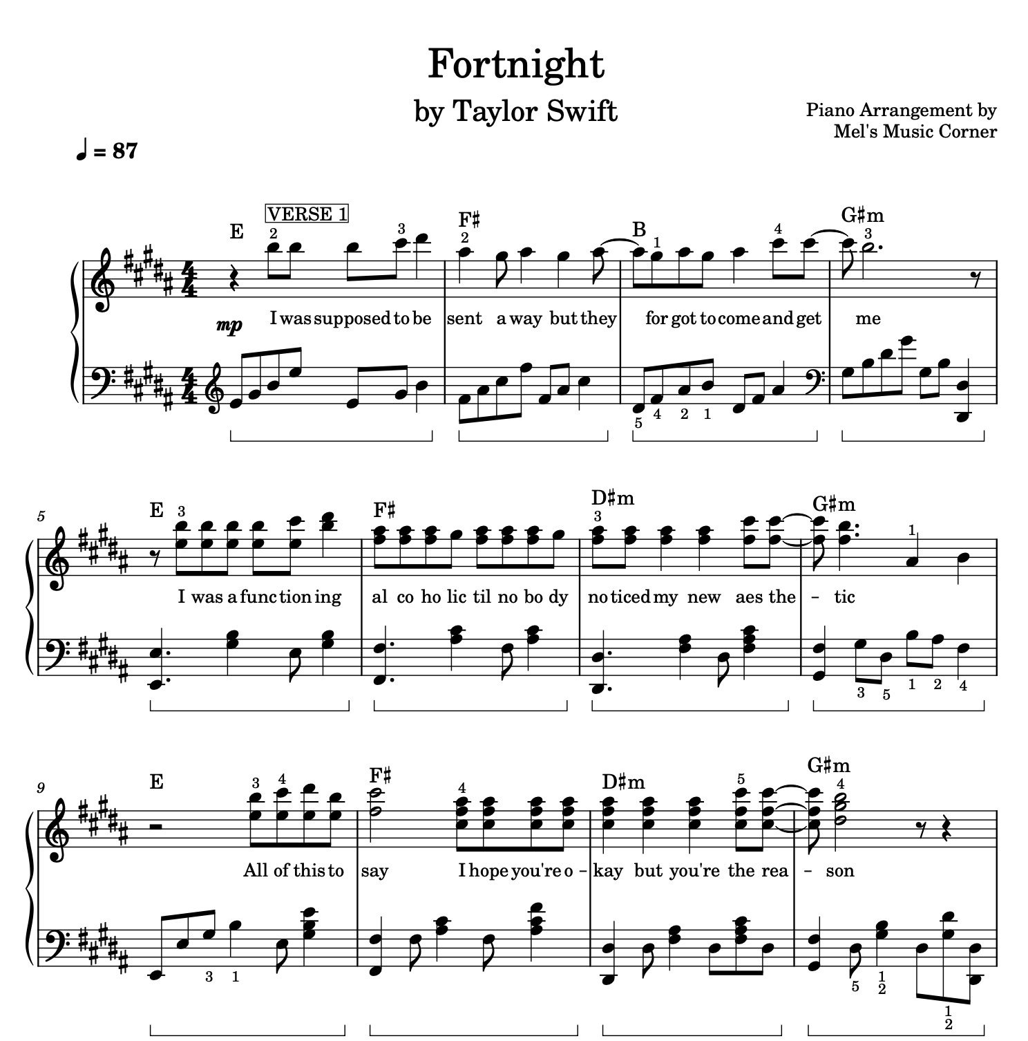 Fortnight By Taylor Swift PIANO SHEET MUSIC Or MIDI Payhip Fortnight By Taylor Swift PIANO SHEET MUSIC Or MIDI Payhip