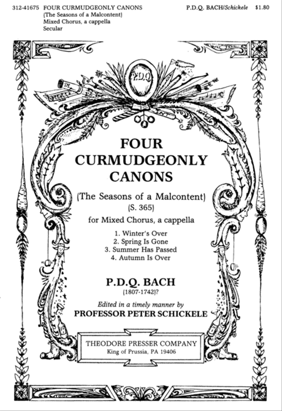 Four Curmudgeonly Canons By PDQ Bach Choir Piano Accompaniment Sheet Music Sheet Music Plus