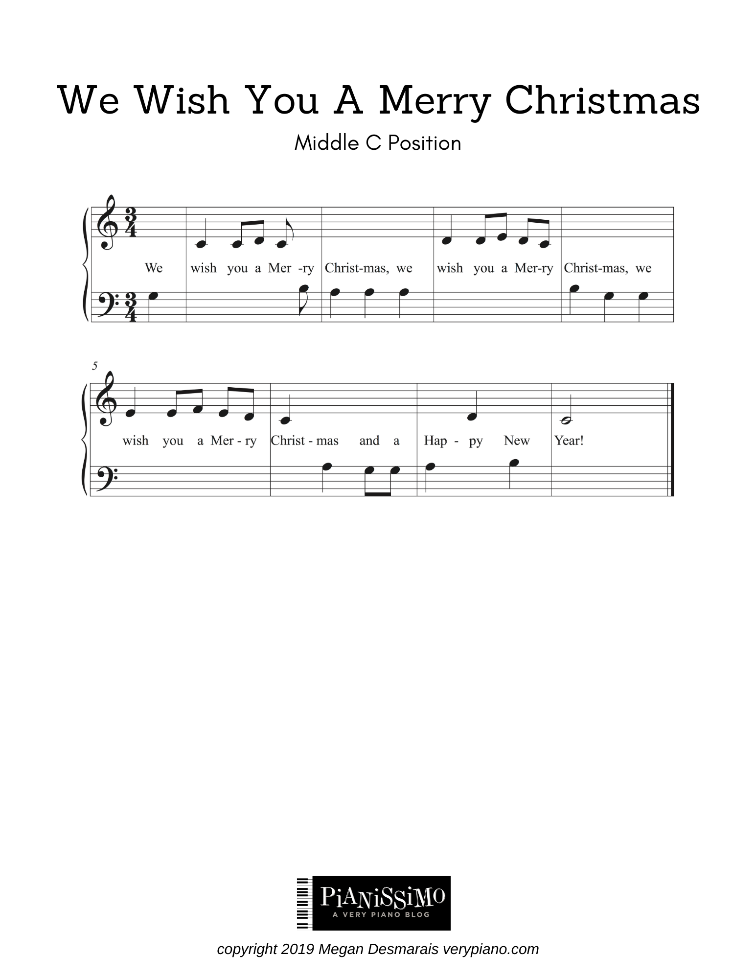 Free Easy Piano Sheet Music We Wish You A Merry Christmas Very Piano Free Easy Piano Sheet Music We Wish You A Merry Christmas Very Piano