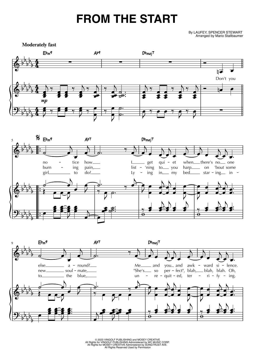 From The Start arr Mario Stallbaumer By Laufey Sheet Music For Piano Vocal Guitar Chords At Sheet Music Direct From The Start arr Mario Stallbaumer By Laufey Sheet Music For Piano Vocal Guitar Chords At Sheet Music Direct