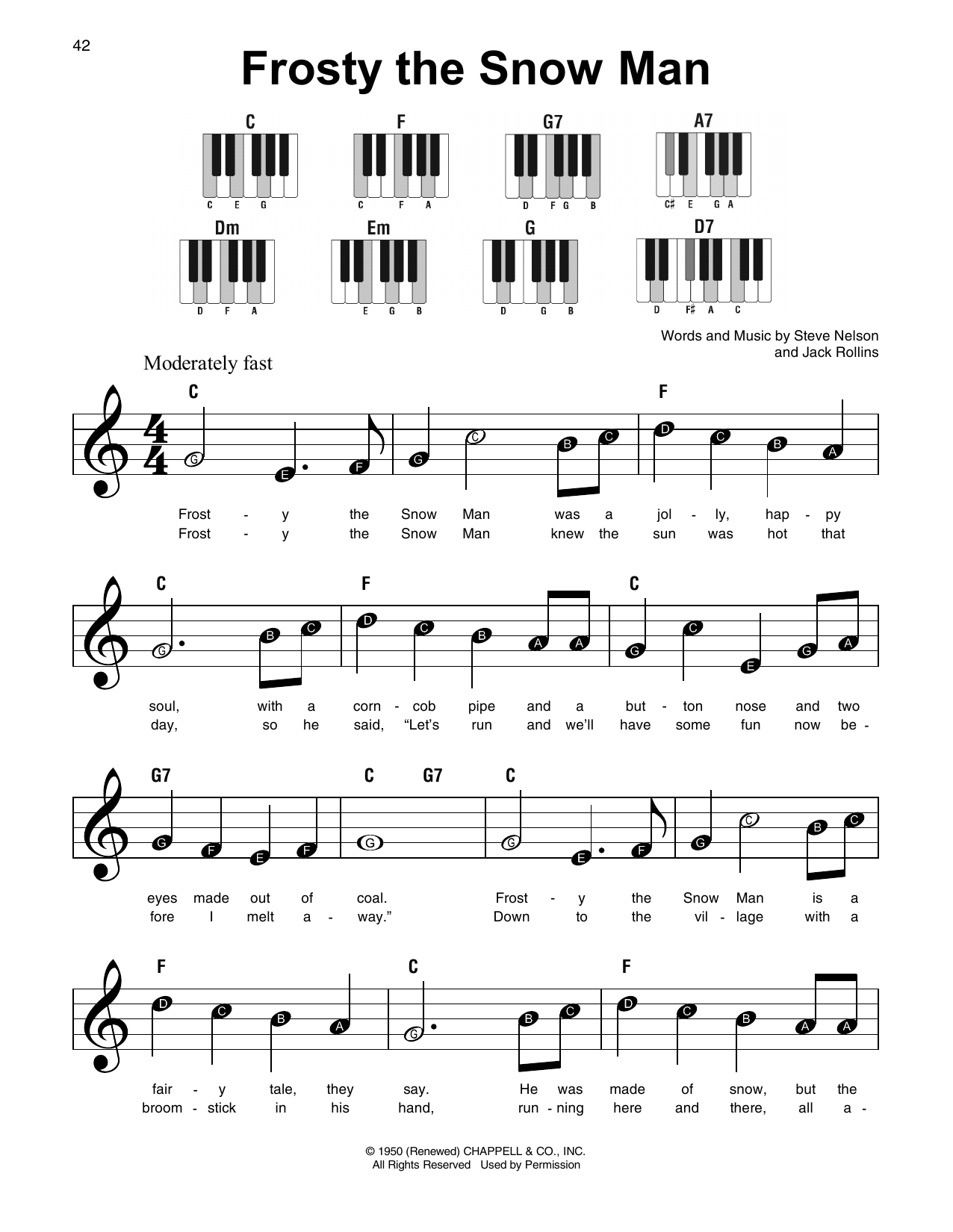 Frosty The Snow Man By Jack Rollins Sheet Music For Super Easy Piano At Sheet Music Direct Frosty The Snow Man By Jack Rollins Sheet Music For Super Easy Piano At Sheet Music Direct