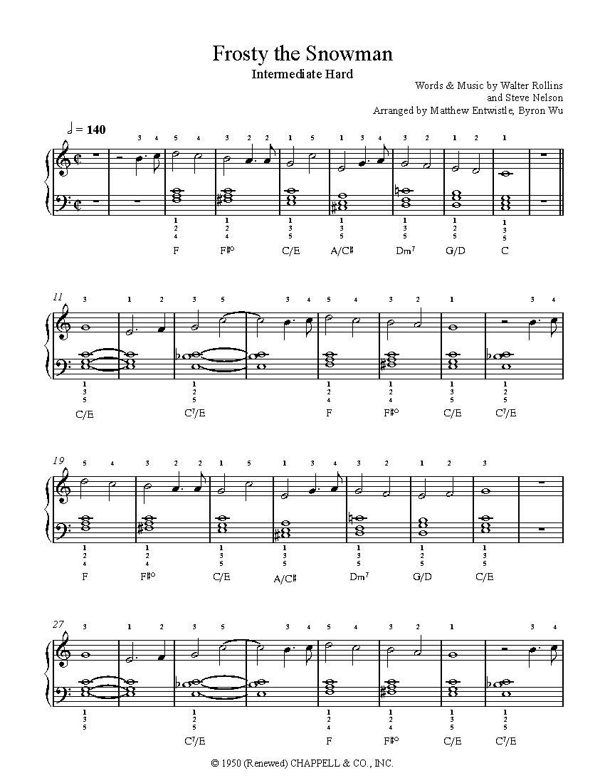 Frosty The Snow Man By Steve Nelson Sheet Music Lesson Intermediate Level Frosty The Snow Man By Steve Nelson Sheet Music Lesson Intermediate Level