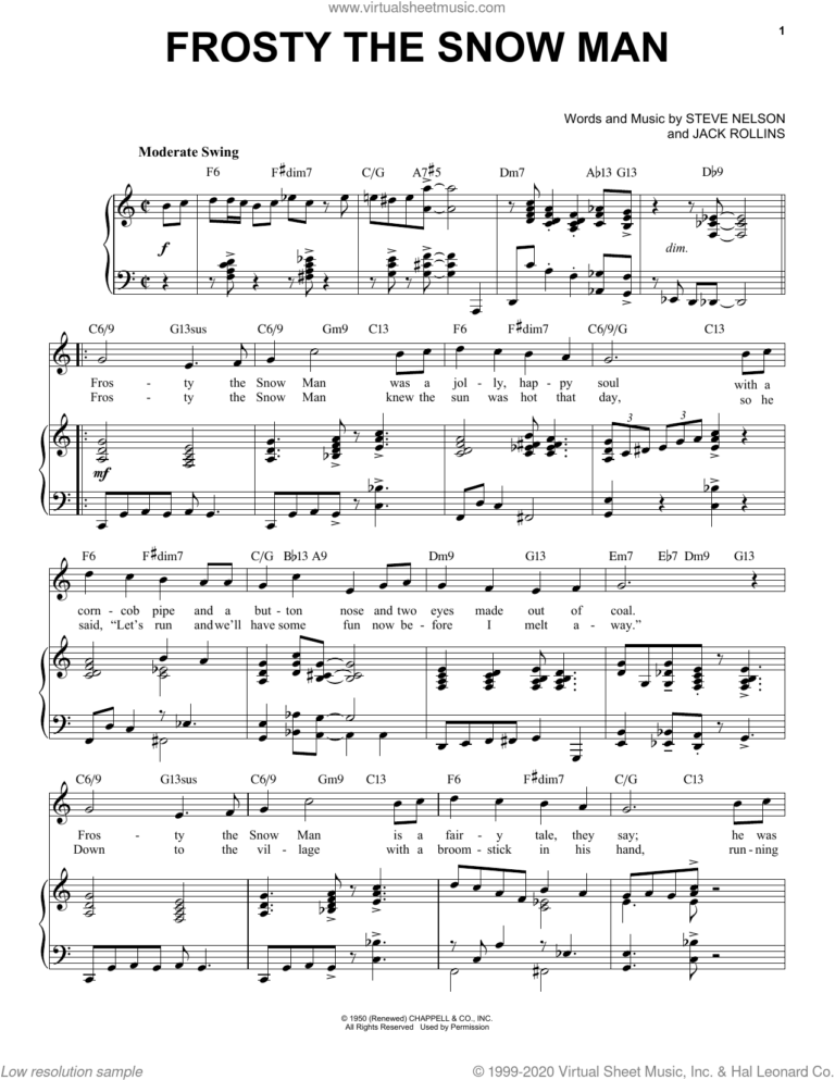 Frosty The Snow Man Jazz Version arr Brent Edstrom Sheet Music For Voice And Piano High Voice 