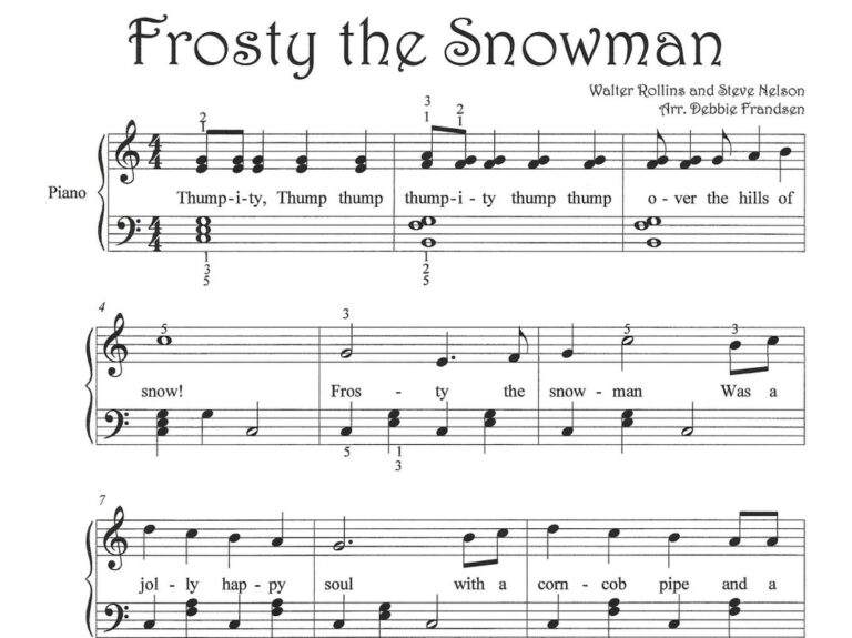 Frosty The Snowman Piano Sheet Music Fun Easy Let s Play Music Easy Piano Beginner Christmas Piano Piano Sheet Music Easy Christmas Etsy