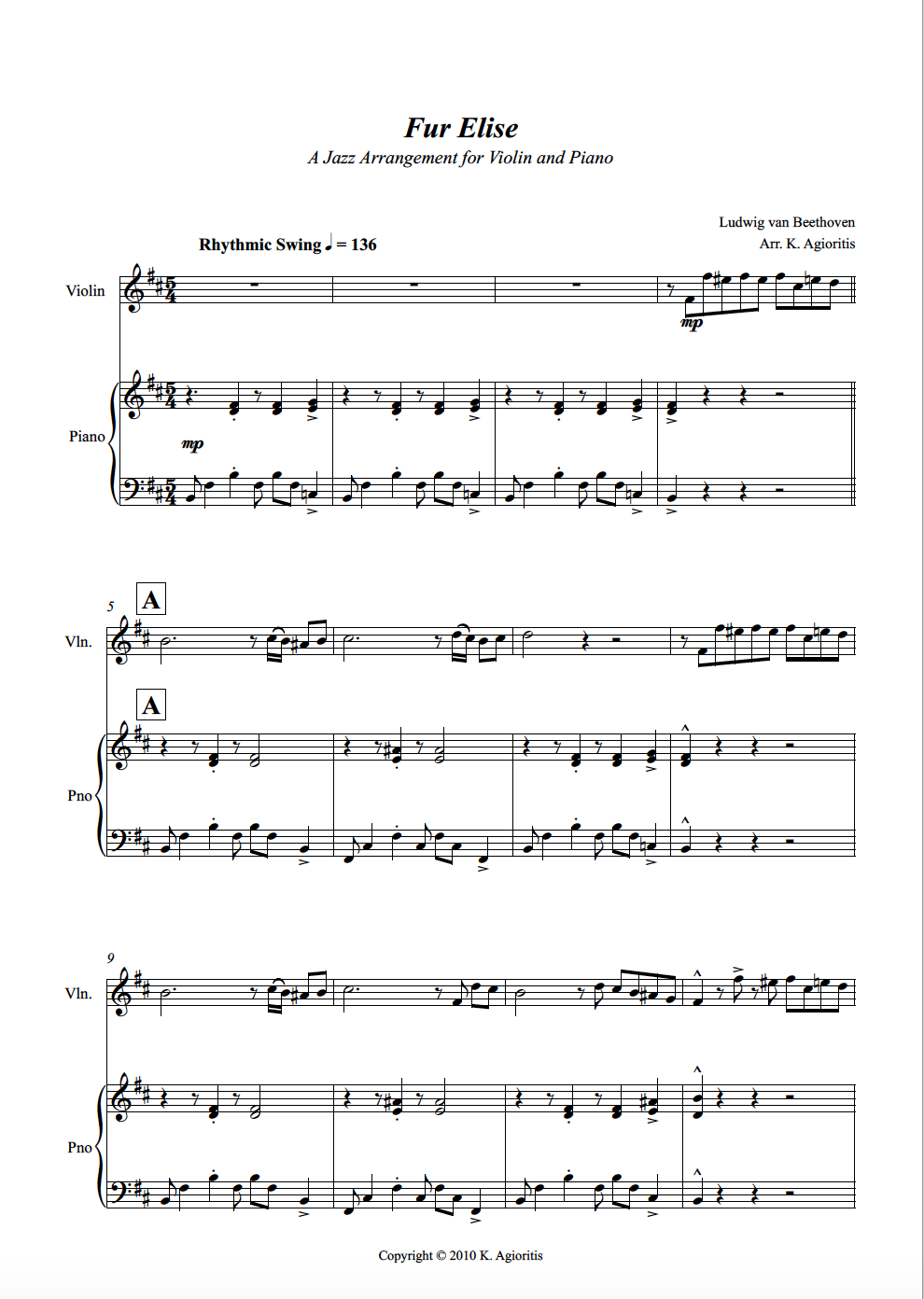 Fur Elise Jazz Arrangement For Cello And Piano Sheet Music Marketplace Fur Elise Jazz Arrangement For Cello And Piano Sheet Music Marketplace