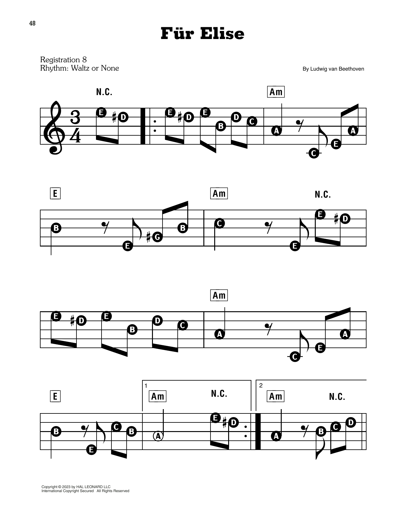 piano fur elise sheet music