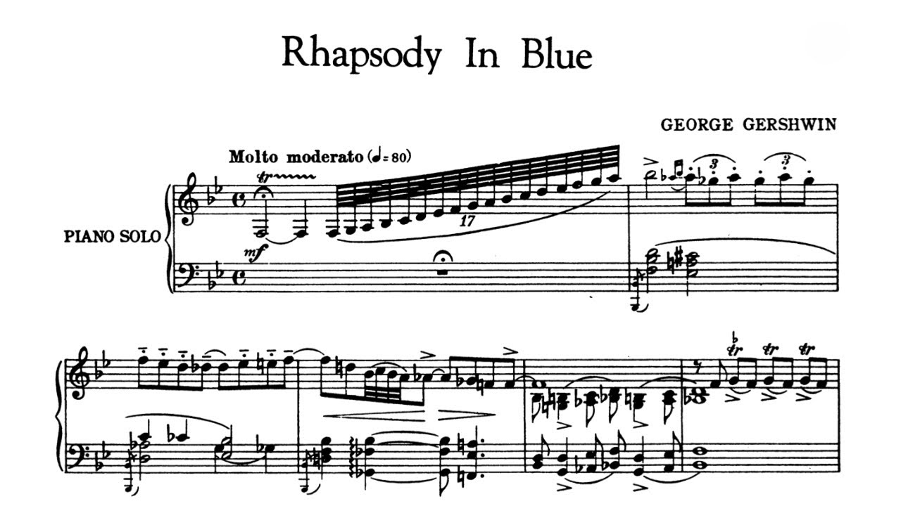 George Gershwin Rhapsody In Blue Piano Solo YouTube
