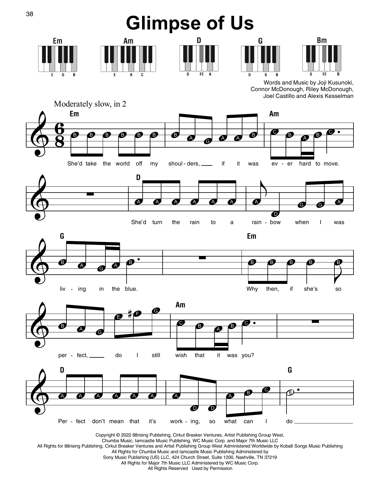 Glimpse Of Us By Joji Sheet Music For Super Easy Piano At Sheet Music Direct Glimpse Of Us By Joji Sheet Music For Super Easy Piano At Sheet Music Direct