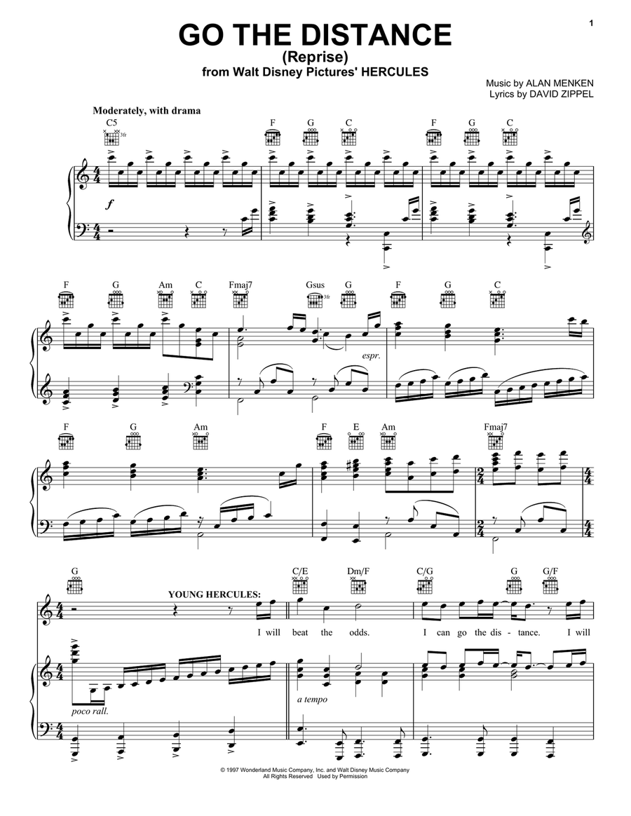 Go The Distance Reprise from Hercules Guitar Voice Piano Vocal Guitar Digital Sheet Music Sheet Music Plus Go The Distance Reprise from Hercules Guitar Voice Piano Vocal Guitar Digital Sheet Music Sheet Music Plus