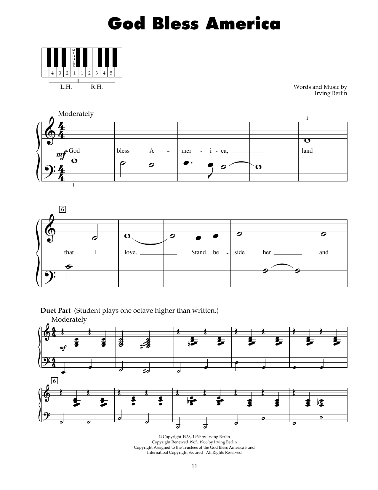God Bless America By Irving Berlin Sheet Music For 5 Finger Piano At Sheet Music Direct God Bless America By Irving Berlin Sheet Music For 5 Finger Piano At Sheet Music Direct
