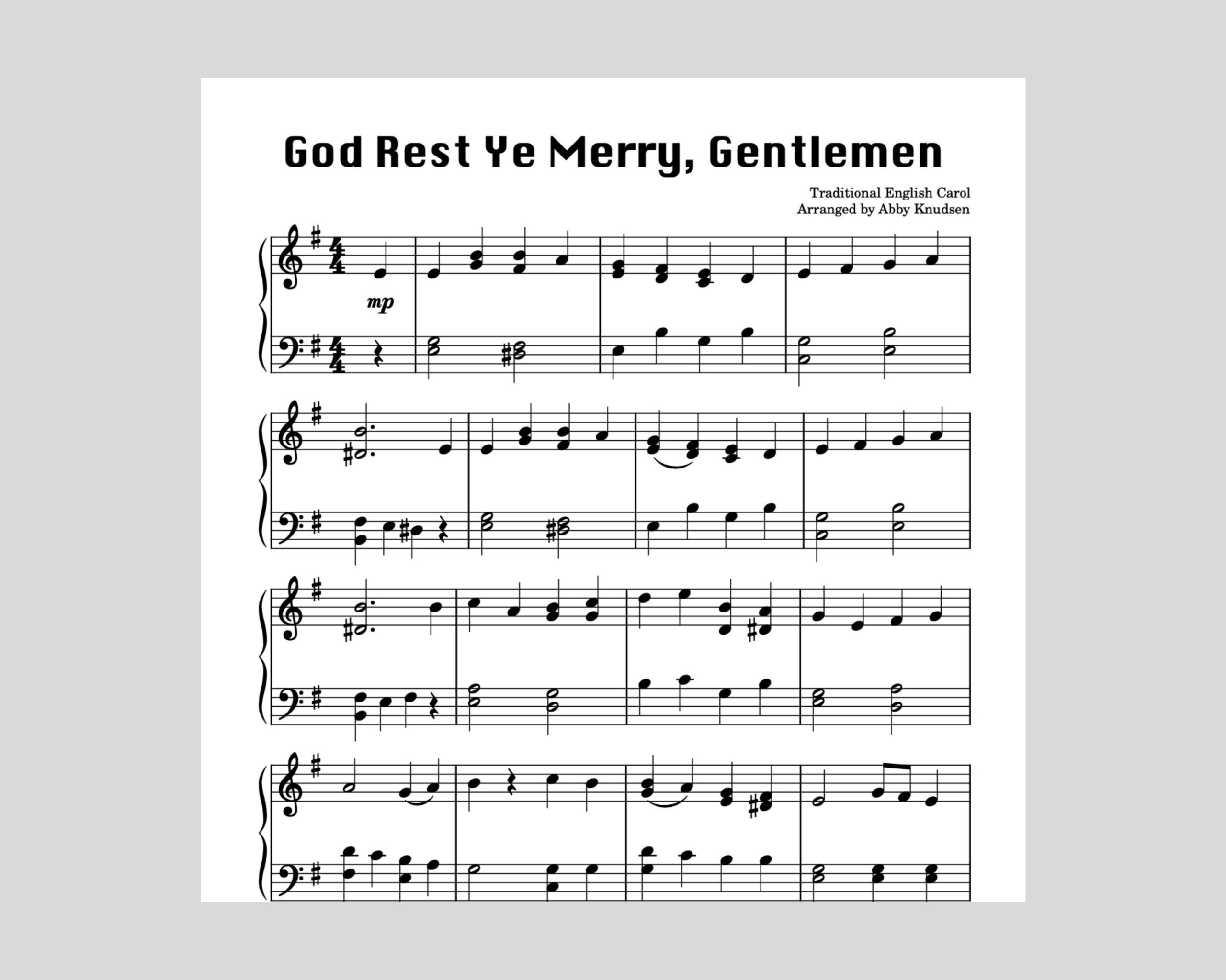 god rest ye merry gentlemen piano sheet music god rest ye merry gentlemen piano sheet music
