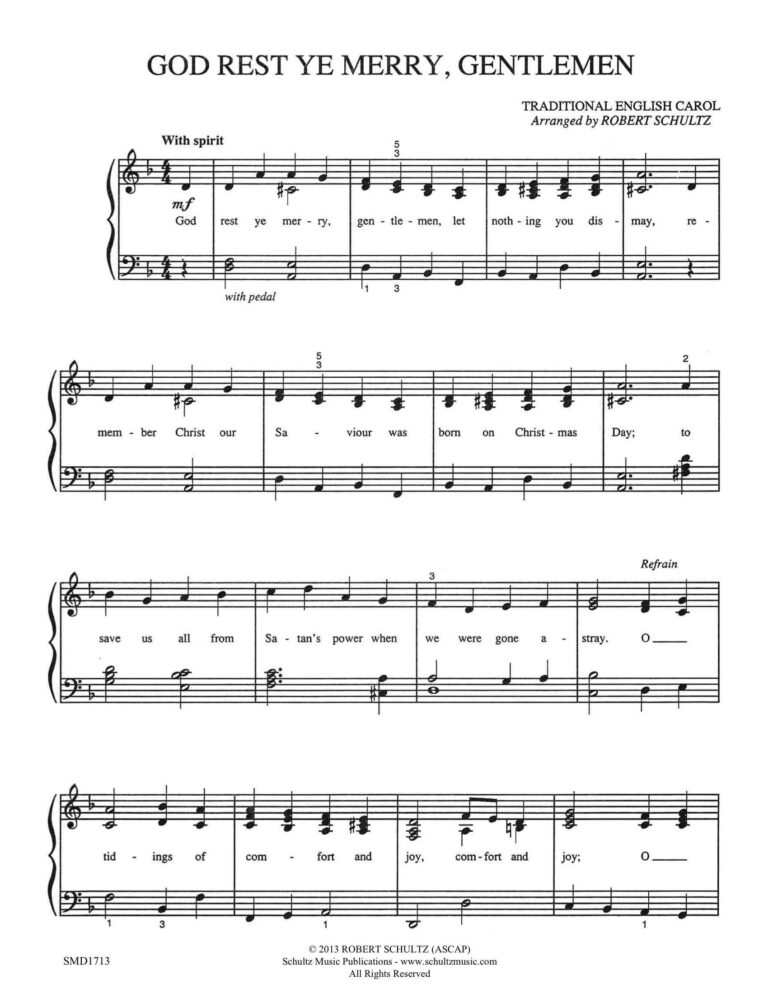 God Rest Ye Merry Gentlemen Schultz Music Publications