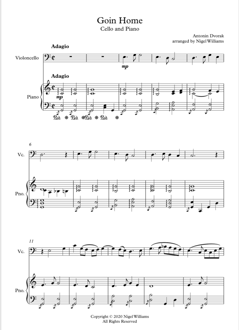Goin Home For Cello And Piano Sheet Music Marketplace
