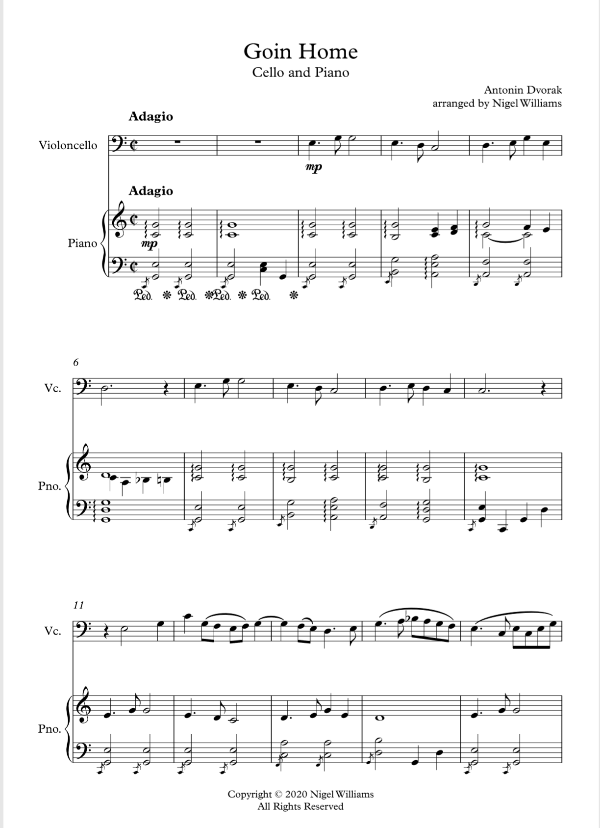 Goin Home For Cello And Piano Sheet Music Marketplace Goin Home For Cello And Piano Sheet Music Marketplace