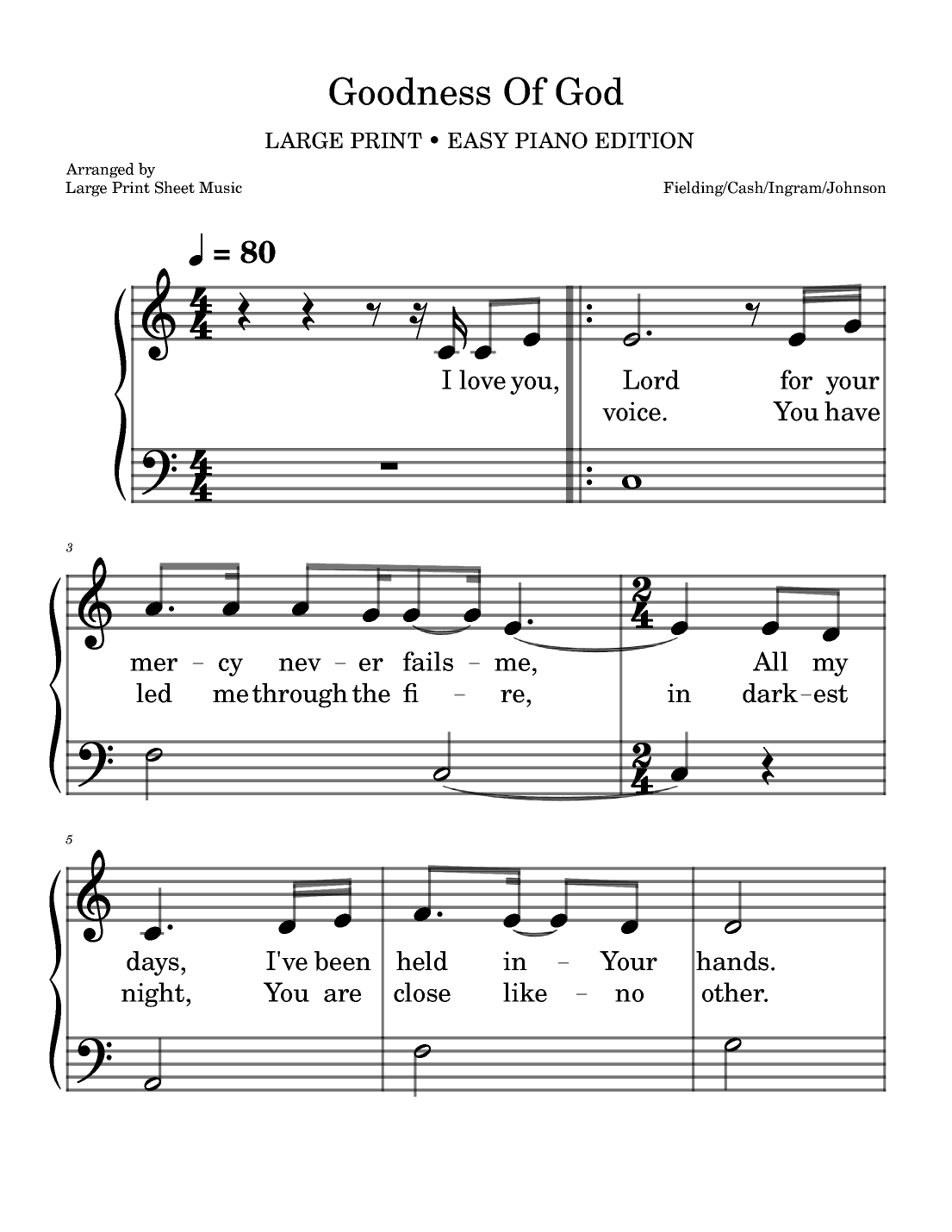 goodness of god piano sheet music