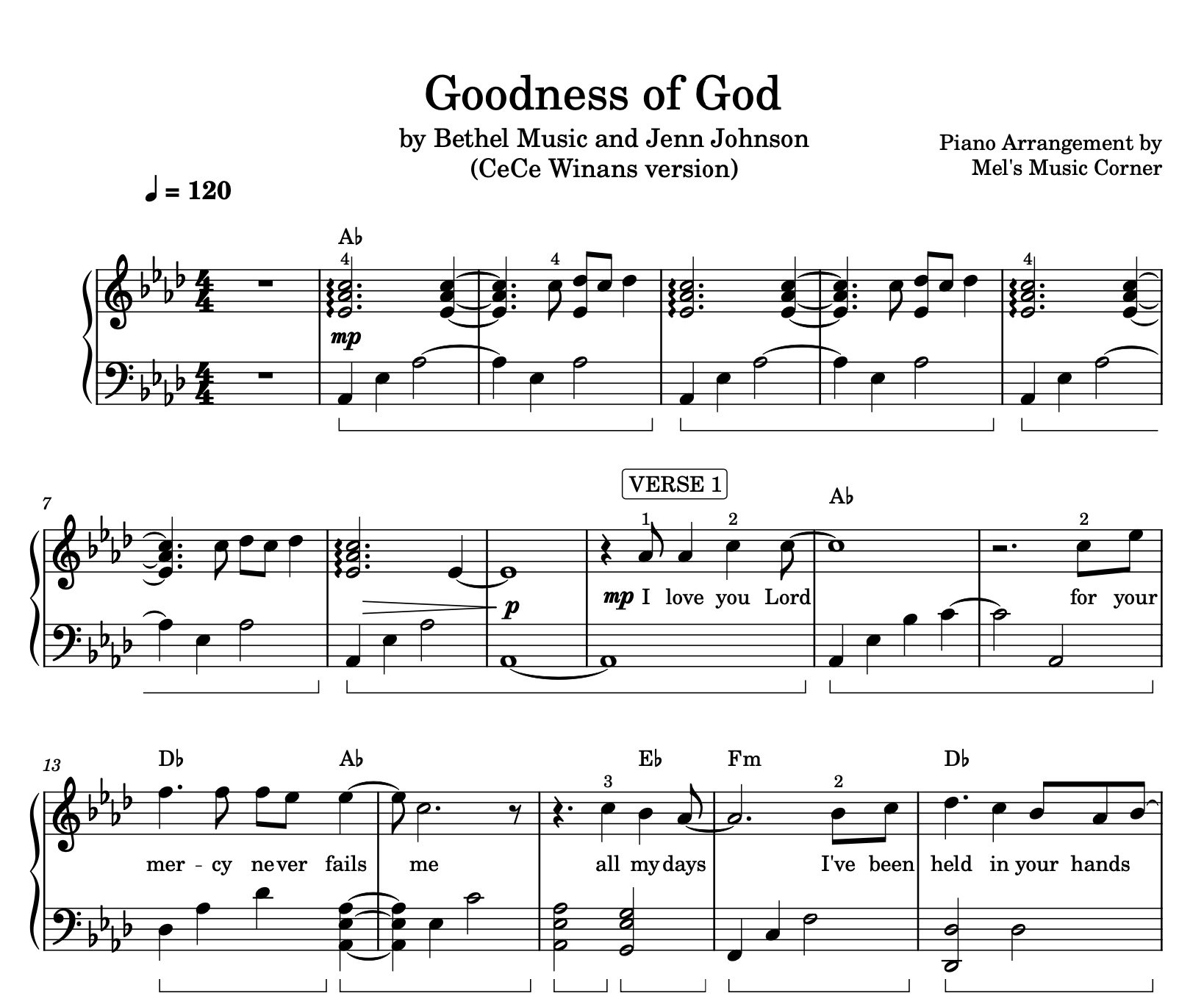 Goodness Of God By Bethel Music Jenn Johnson Cece Winans Version PIANO SHEET MUSIC Or MIDI Payhip
