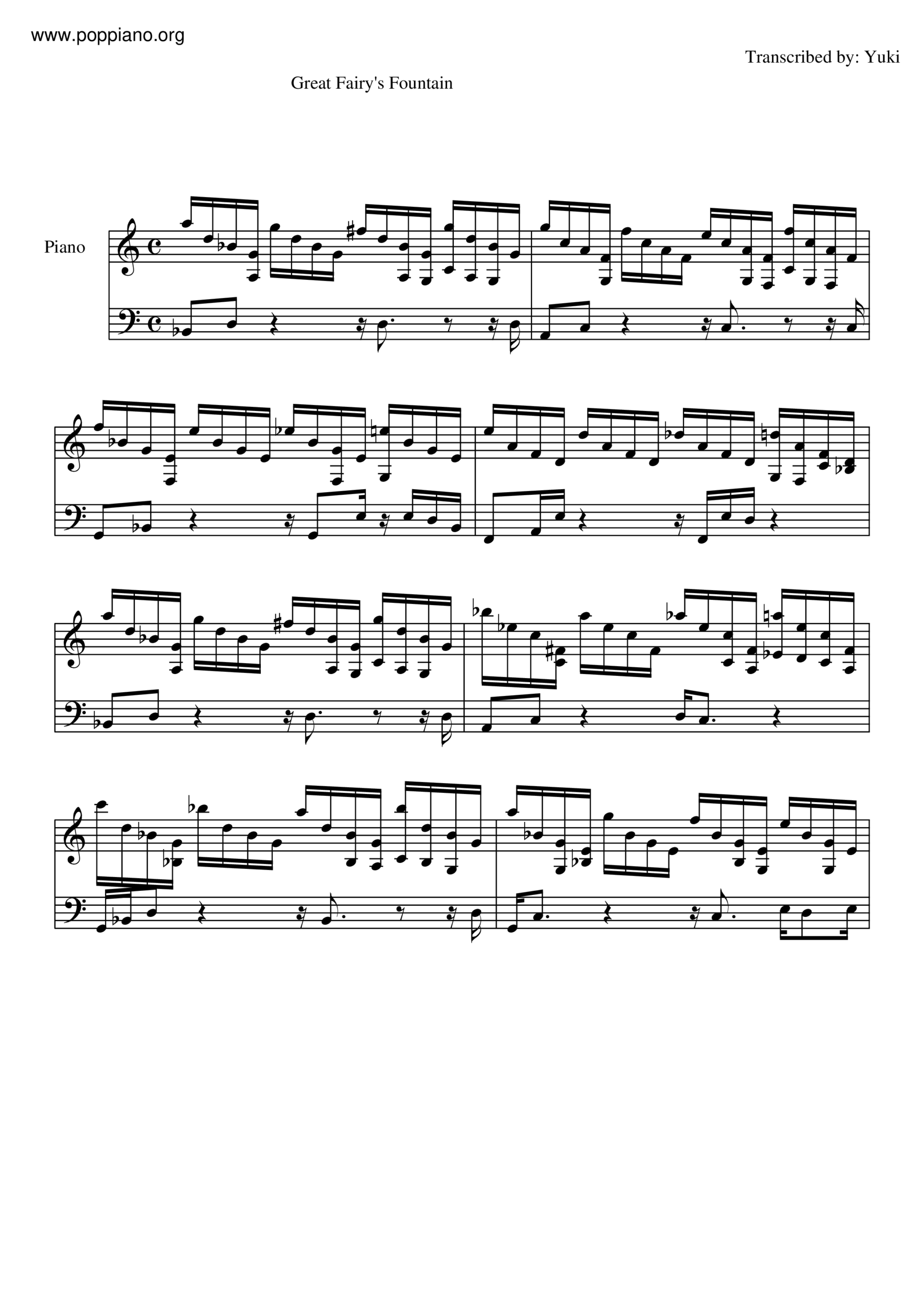 Great Fairy Fountain Sheet Music Piano Score Free PDF Download HK Pop Piano Academy Great Fairy Fountain Sheet Music Piano Score Free PDF Download HK Pop Piano Academy
