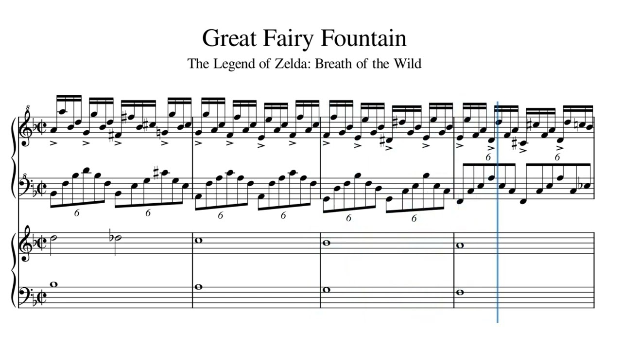 Great Fairy Fountain The Legend Of Zelda Breath Of The Wild OST Sheet Music YouTube