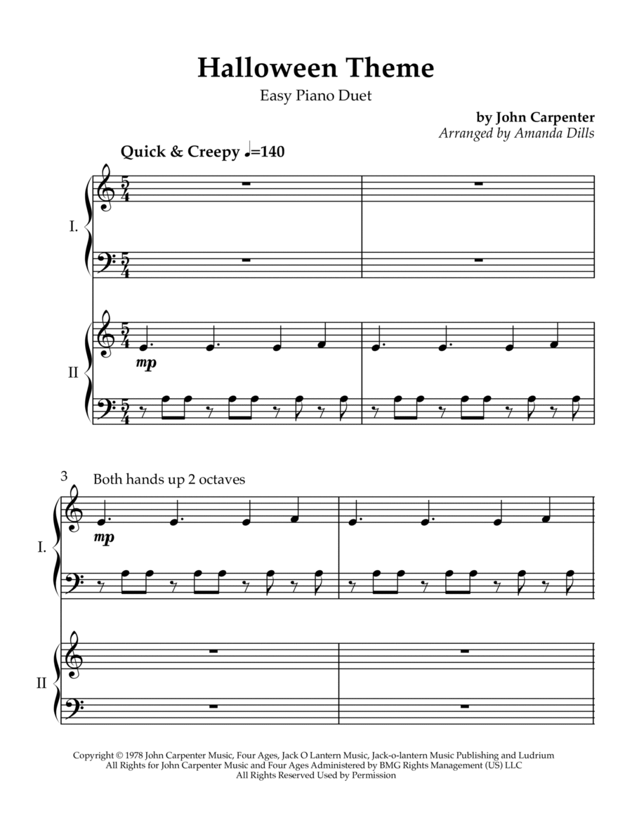 Halloween Theme Easy Piano 1 Piano 4 Hands Digital Sheet Music Sheet Music Plus