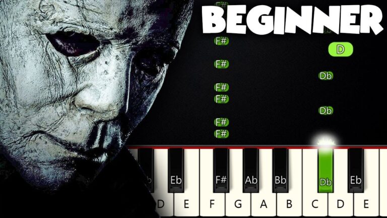 Halloween Theme Michael Myers BEGINNER PIANO TUTORIAL SHEET MUSIC By Betacustic YouTube