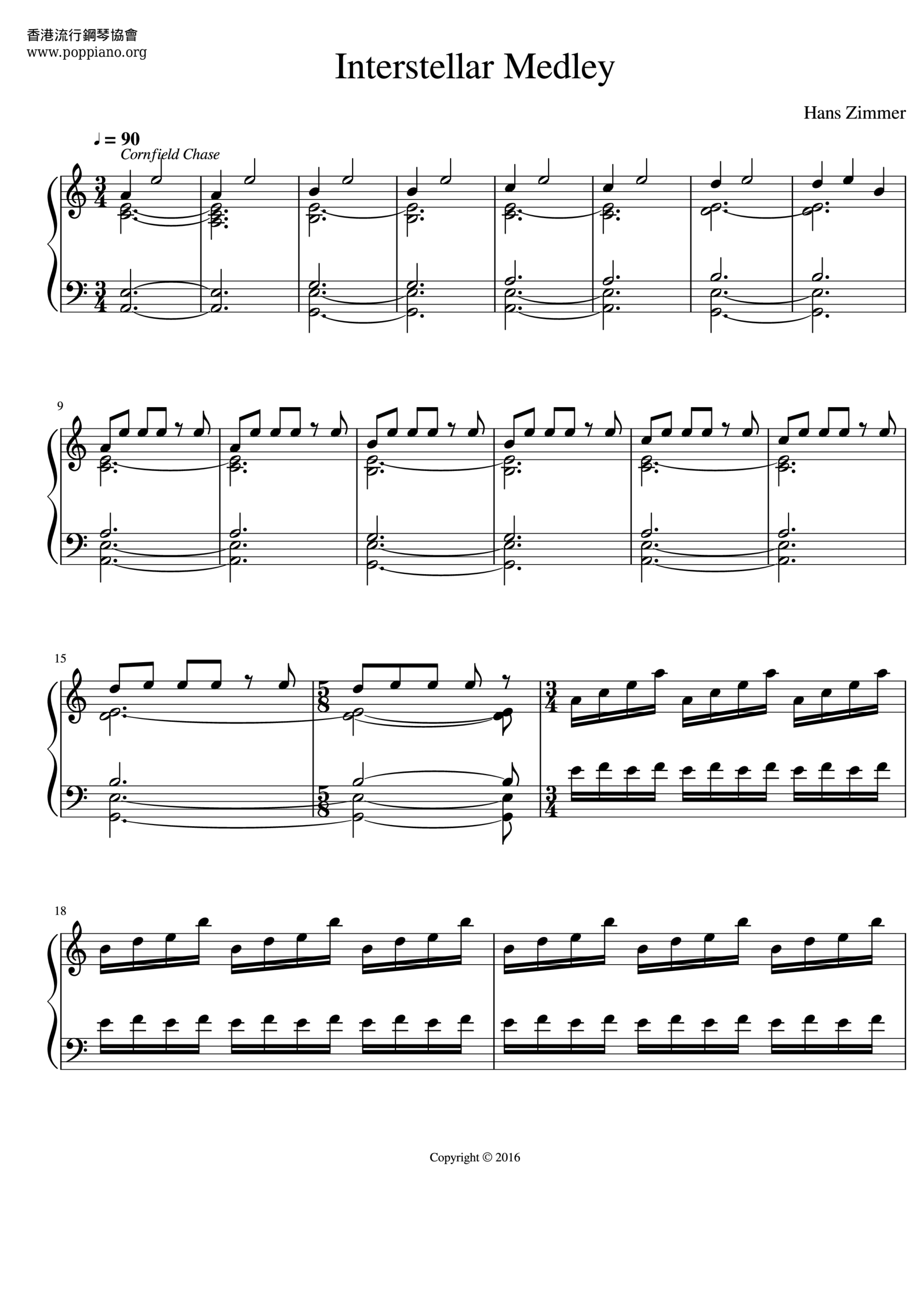  Hans Zimmer Interstellar Medley Sheet Music Pdf Free Score Download 