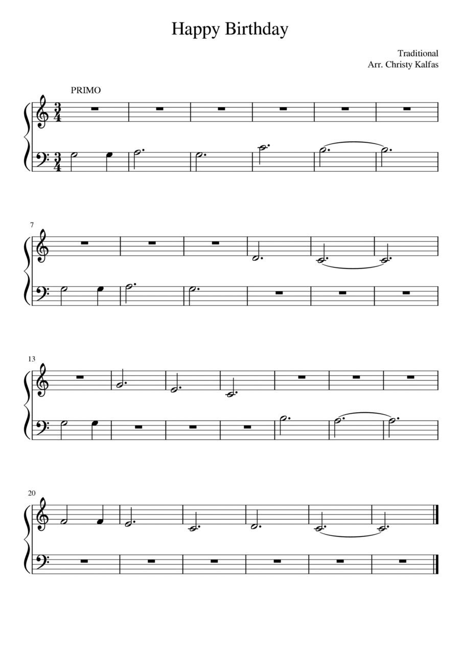 happy birthday sheet music piano easy