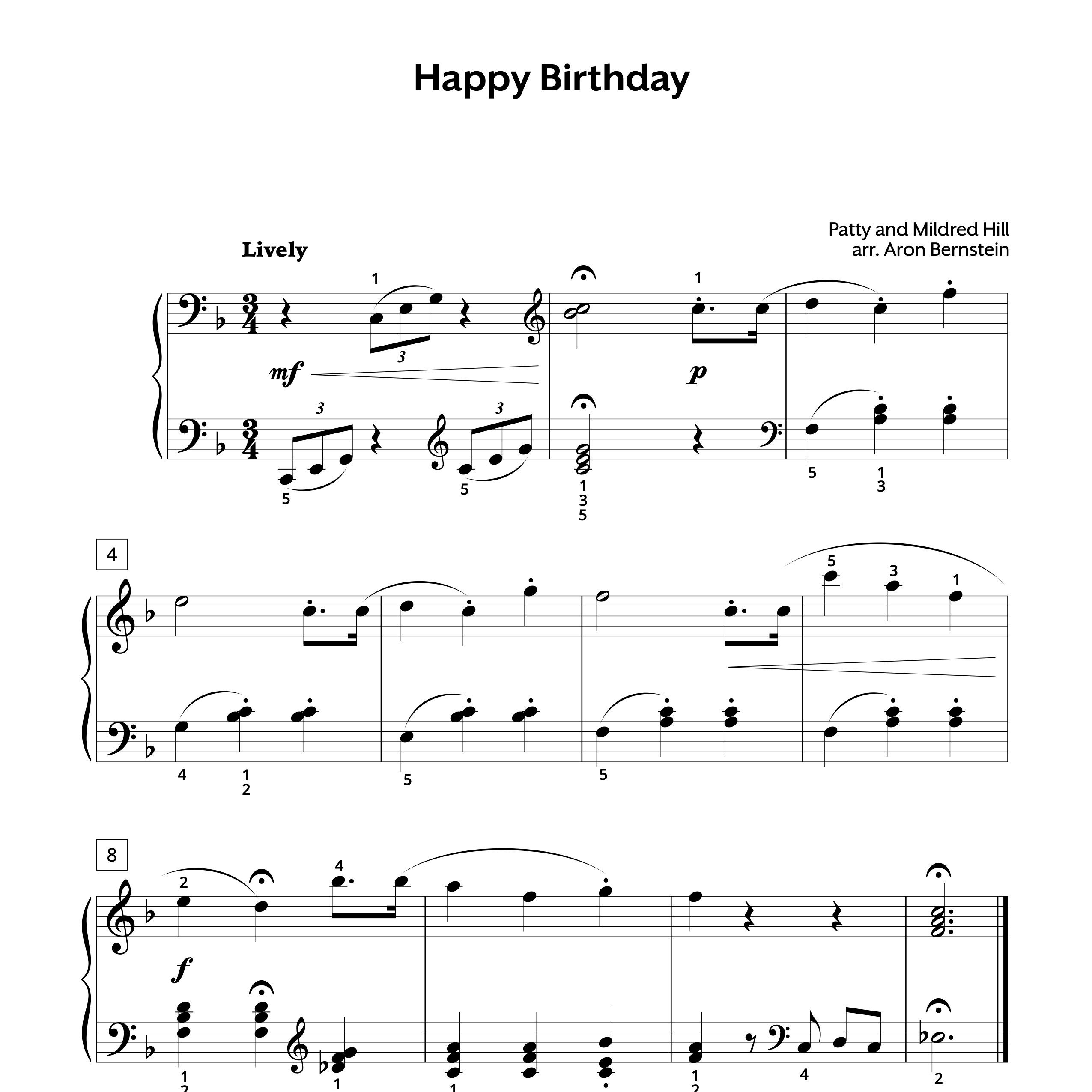 Happy Birthday Piano Sheet Music Early Intermediate Happy Birthday Piano Sheet Music Early Intermediate
